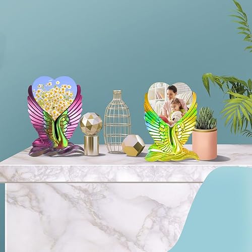 Miniatura 2 de Zayookey Moldes de resina grandes, molde de silicona con corazón de cisne, moldes para marcos de fotos, molde de resina epoxi en forma de corazón,