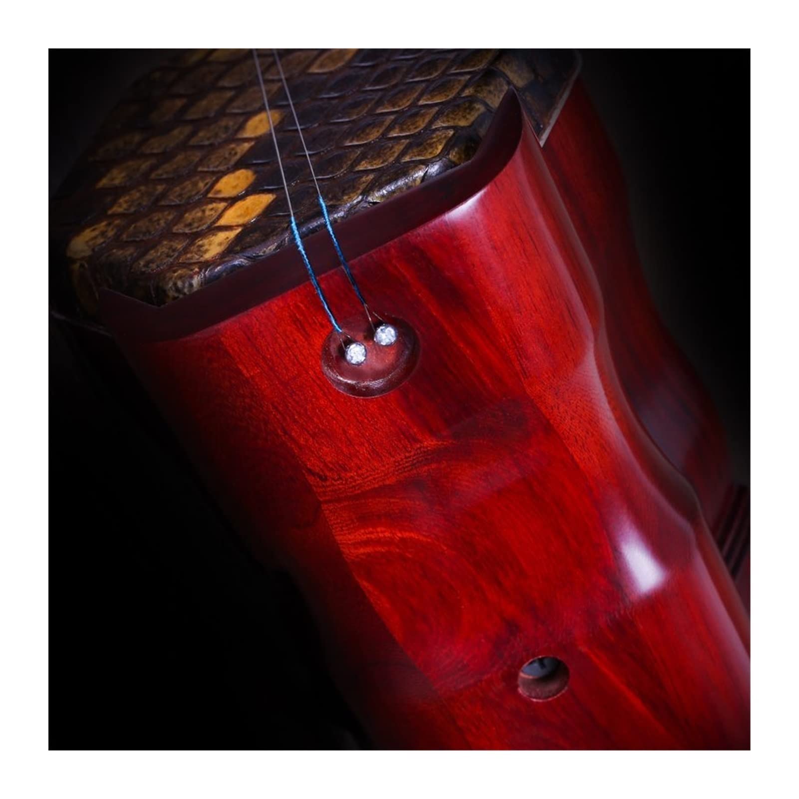 TSTS Rosewood Erhu Ture Golden Flower Python Skin Erhu Chinese Instrument Erhu Instrument (Color : Blank Pole Erhu) - Image 2