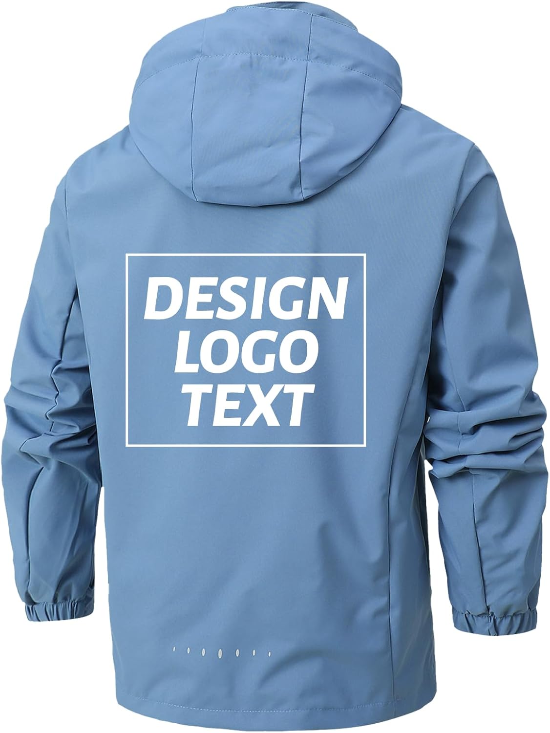 Custom Men's Lightweight Waterproof Rain Jacket Shell Hooded Add Your Text Outdoor Raincoat Windbreake jackets