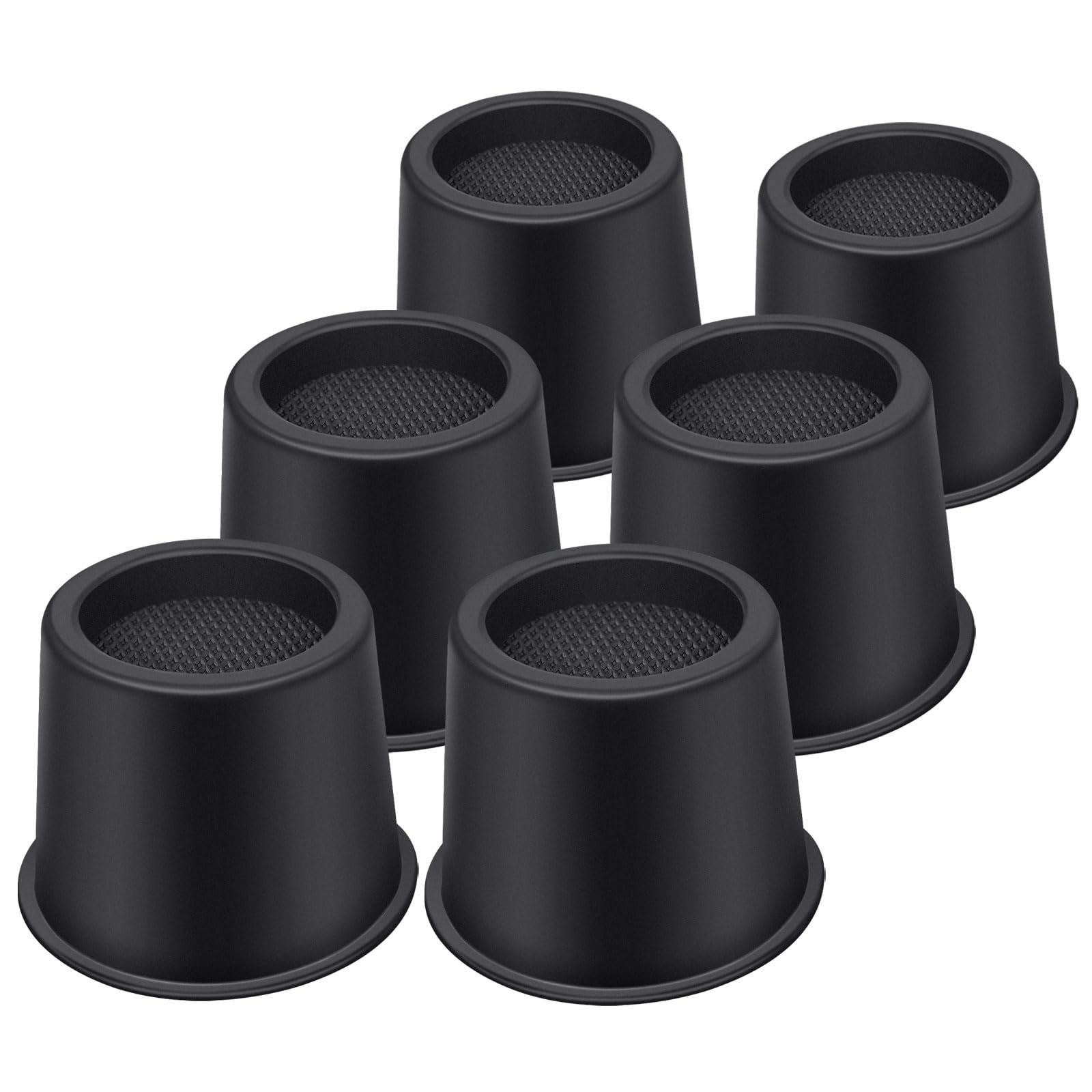 Bed Risers 4 Inch Heavy Duty, Round Furniture Risers for Bed Desk Table Sofa Couch，Bed Lifts Risers, Support up to 3300 Lbs(6 Pack Black)