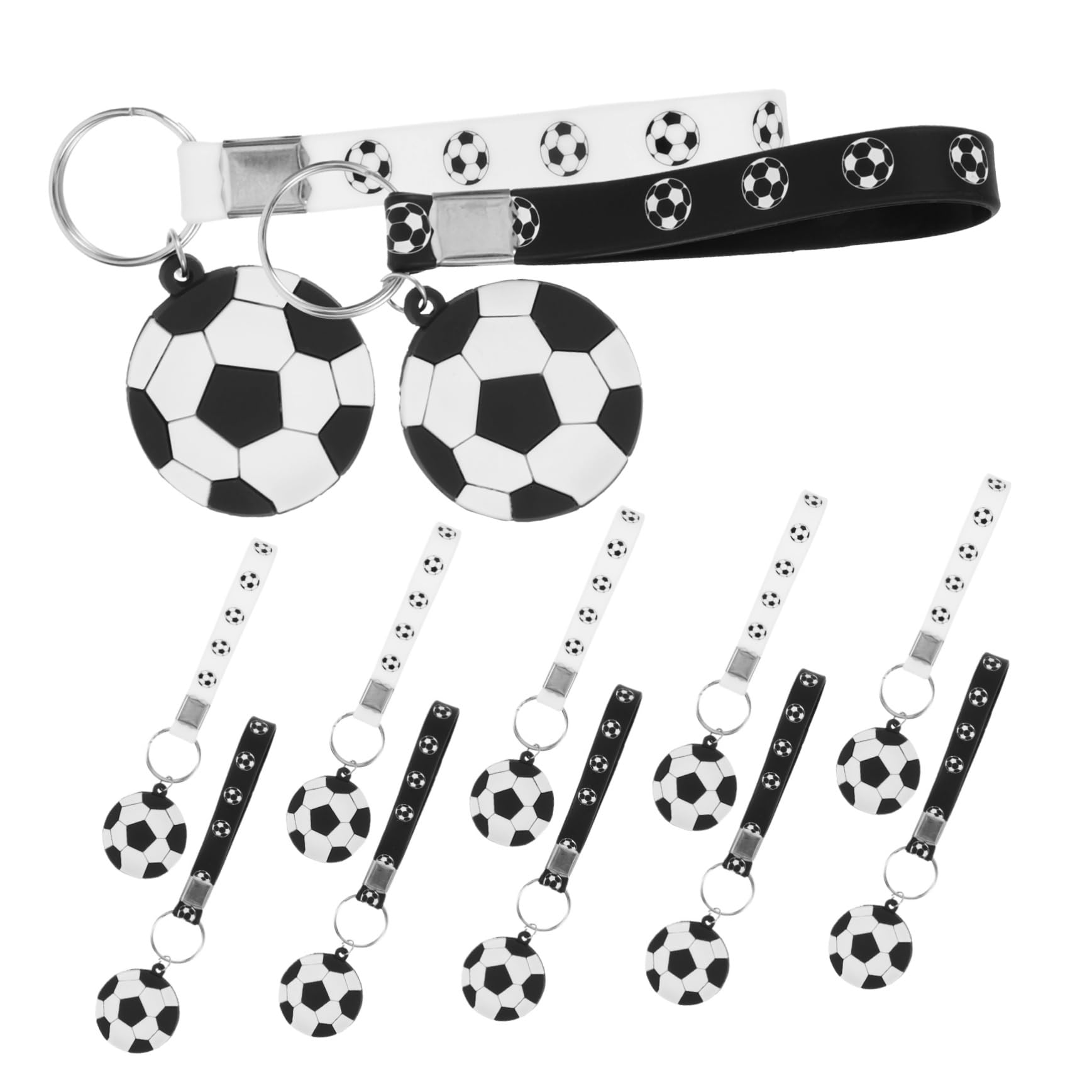 Abaodam Fußball Schlüsselanhänger Silikon Schlüsselketten Dekoration Für Taschen Rucksäcke Für Fußballfans Partys Weiße Schwarze