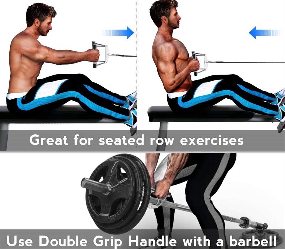 SmarTopus V-Shaped Tricep Press Down Bar - 360° Swivel, Rubber Handgrips, Includes 2 Snap Hooks For Cable Machines - View #3