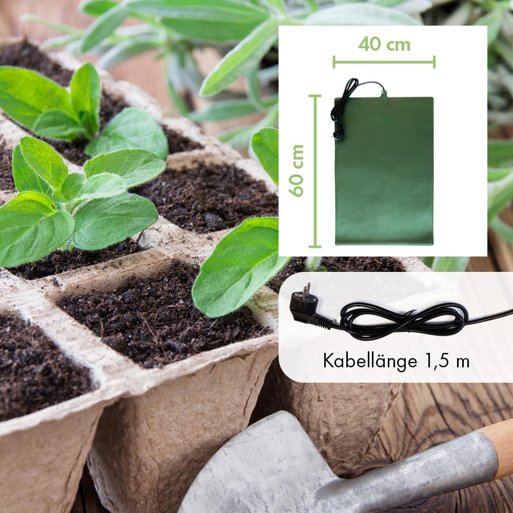 Terra Discount Comfort Heizmatte für Gewächshäuser und zur Cannabis Zucht in 10, 20, 30 & 40 Watt erhältlich - Wärmematte für EIN besseres Pflanzenwachstum (40 Watt - 40x60 cm)