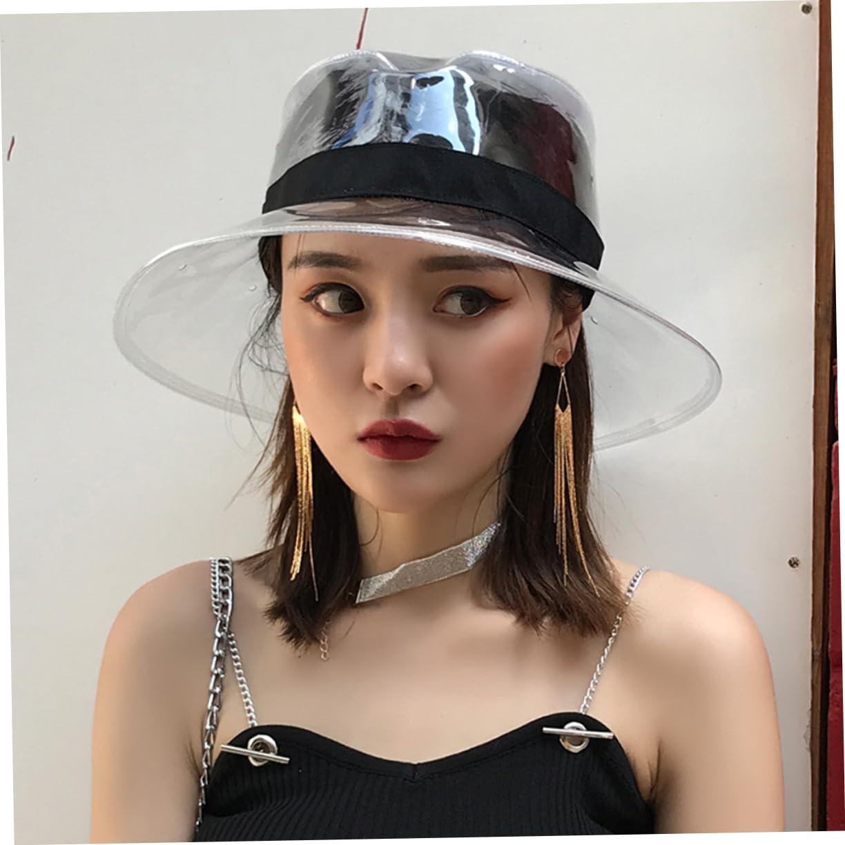 Sombrero Tipo Cubo Transparente para Pesca y Playa Gorra de PVC Resistente Lluvia y Sol Unisex para Senderismo y Ciclismo