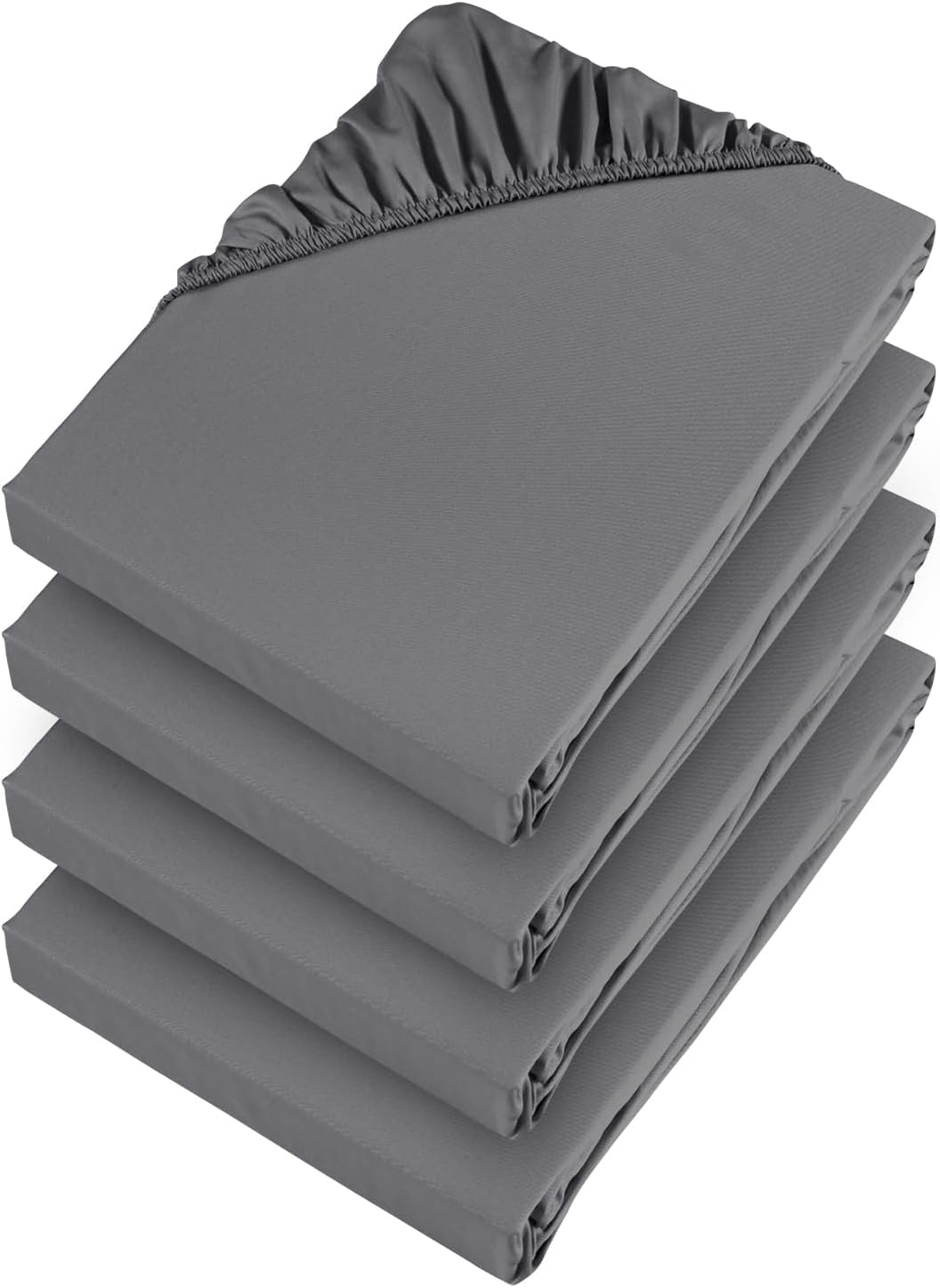 Aspire Homeware Small Double Fitted Sheet - 25cm Deep 4 Pack (Grey) โ image 1