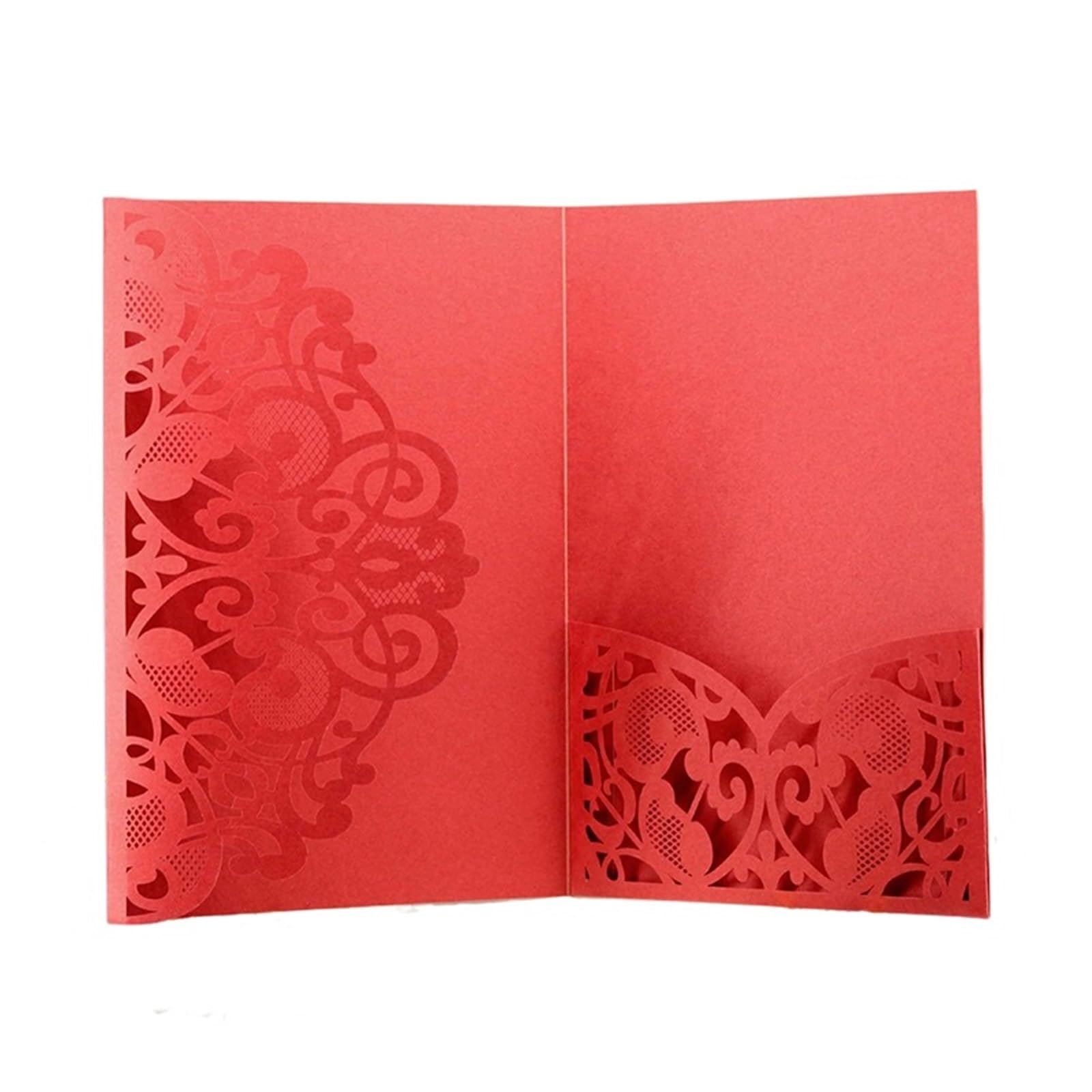 Tarjeta de boda personalizada, Wedding Invitation Cards Multicolor 50 pcs For Weddings Birthdays Parties(Red)