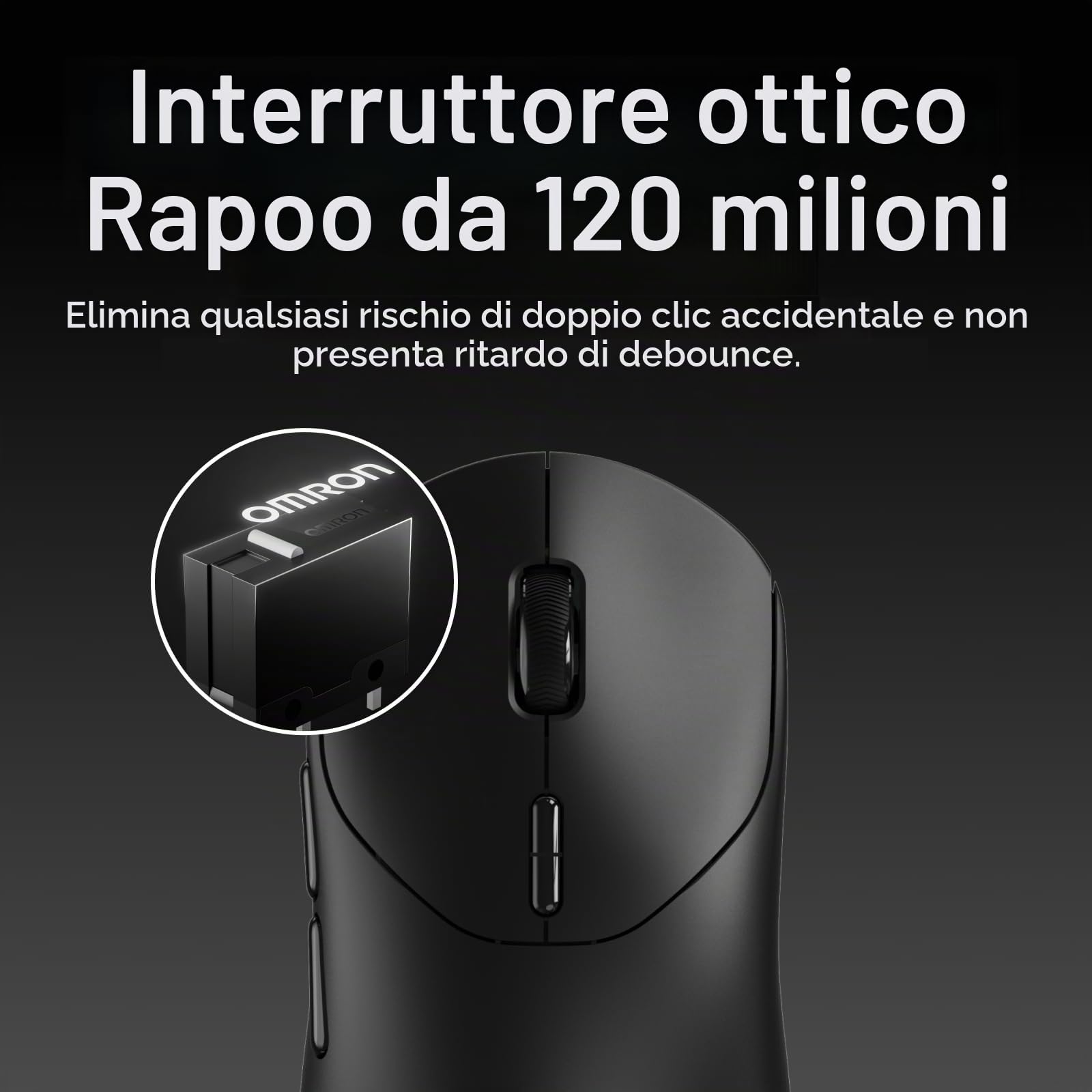 Rapoo VT2 MAX Mouse Wireless Gaming 53g Ultraleggero eSport Mouse da Gioco | PAW3950 30K DPI, 8000Hz, Nordic nRF54L15 MCU, Batteria 750 Ore, 10 Tasti Programmabili, Mouse Ricaricabile per PC/ Mac, Nero