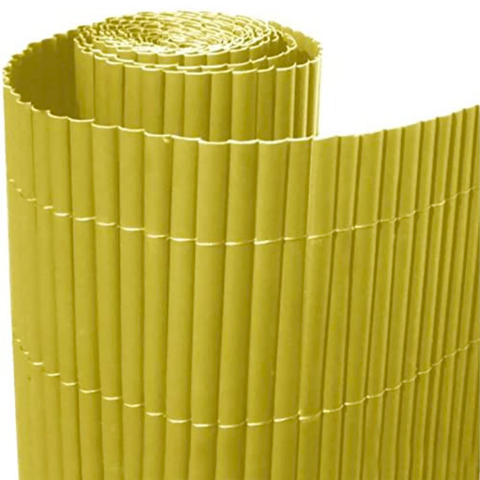 Mondo Viro Arella in PVC canna ellittica 16 mm resistente ai raggi UV - Separè a rotolo (150 x 300 cm, Naturale)