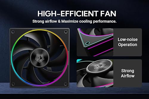 Miniatura 3 de ID-COOLING AF-127-K-TRIO - Ventilador de carcasa de 4.724 in ARGB FDB con rodamiento de PC, conector de cadena margarita, ventilador de computadora