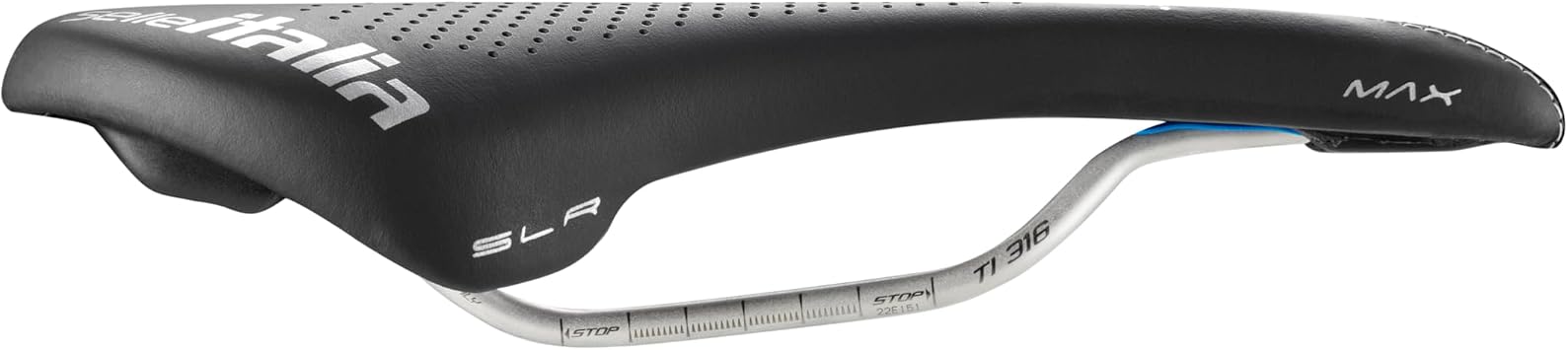 Selle Italia - Max SLR Gel Superflow Road Bike Seat Rail TI 316 Tube Ø7 Road Saddle Gran Turismo Fiber-tek Comfort Gel Shock Absorber