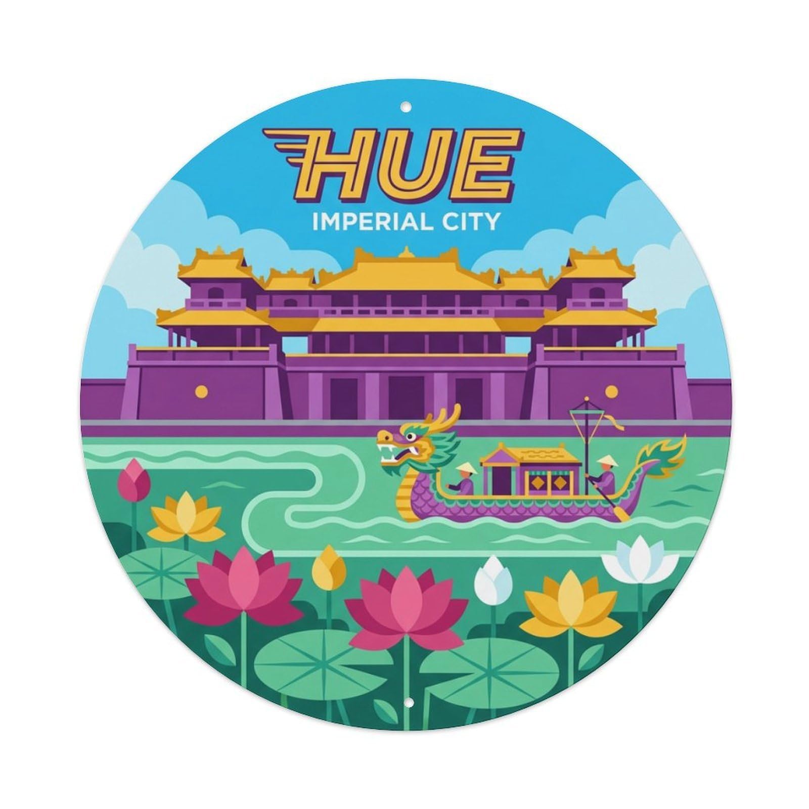 Travel Vintage Vietnam Hue Metal Tin Sign