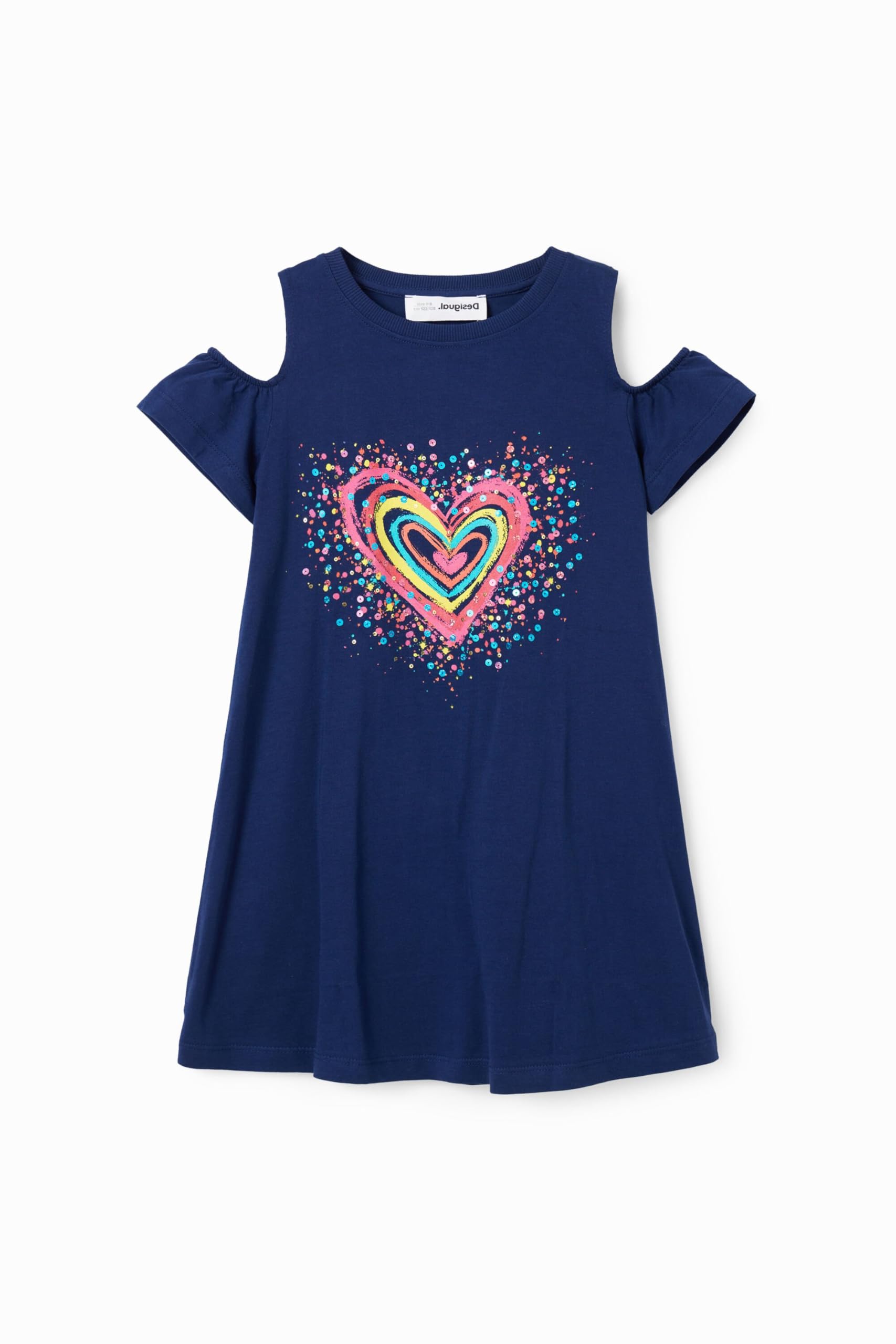 Desigual Azul Vest_bloom 5000 Navy Vestido, 8 Años Para Niñas