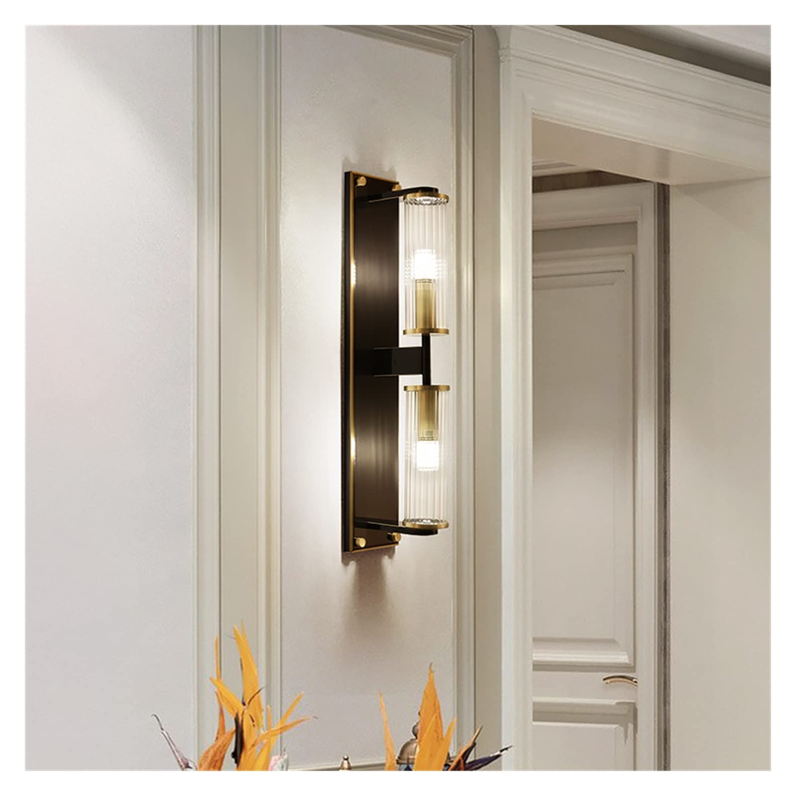 ZTCHSENZT Wall Sconces, Modern Copper Gold Wall Lamp for Community Garden Villa Living Room Bedroom Aisle Background Indoor Light Fixtures