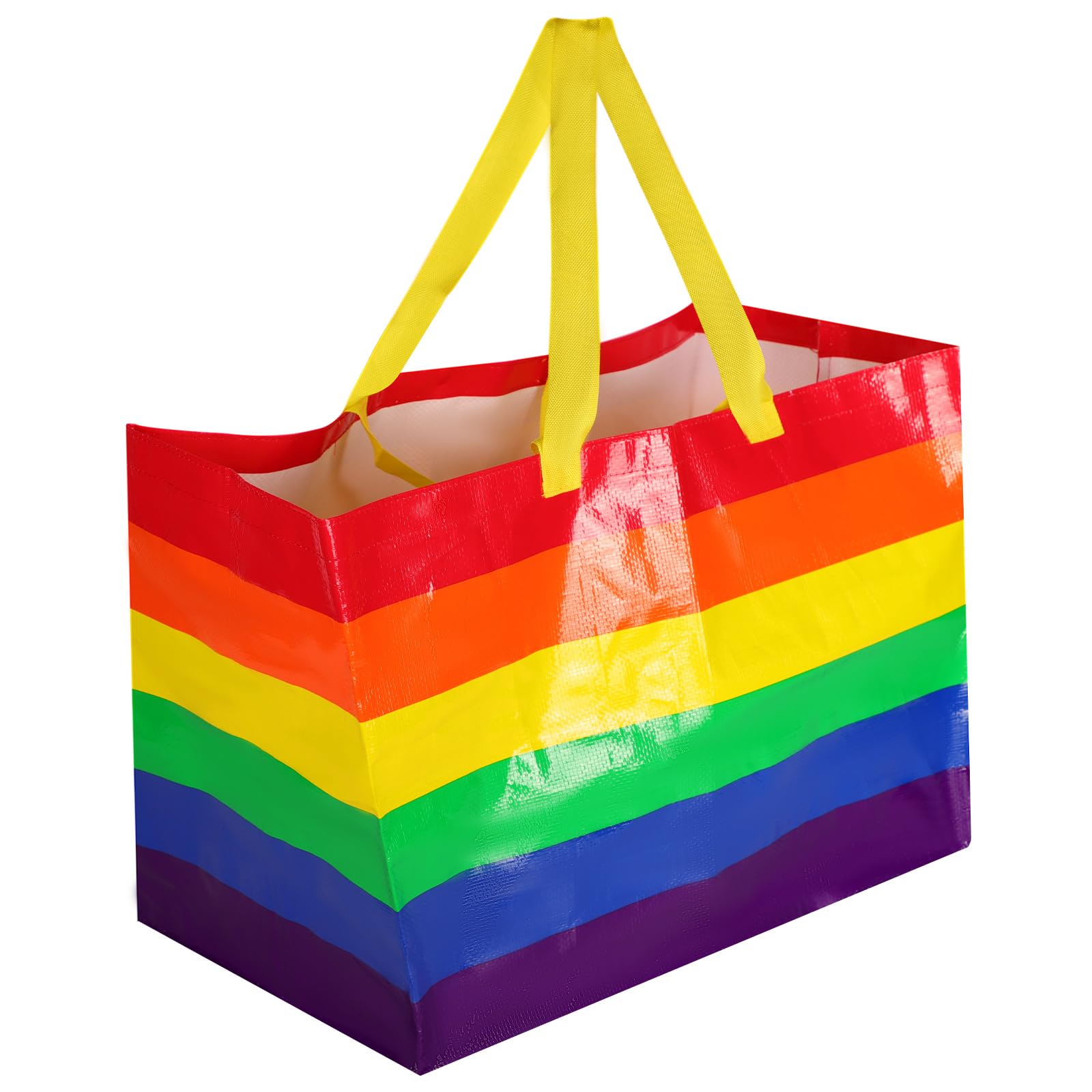 Large Pride Rainbow Shopping Bag, Reusable Grocery Tote Bags Shopping Bags, Lightweight, Foldable, Washable Shopper Bag for Daily Life, Picnic, Camping