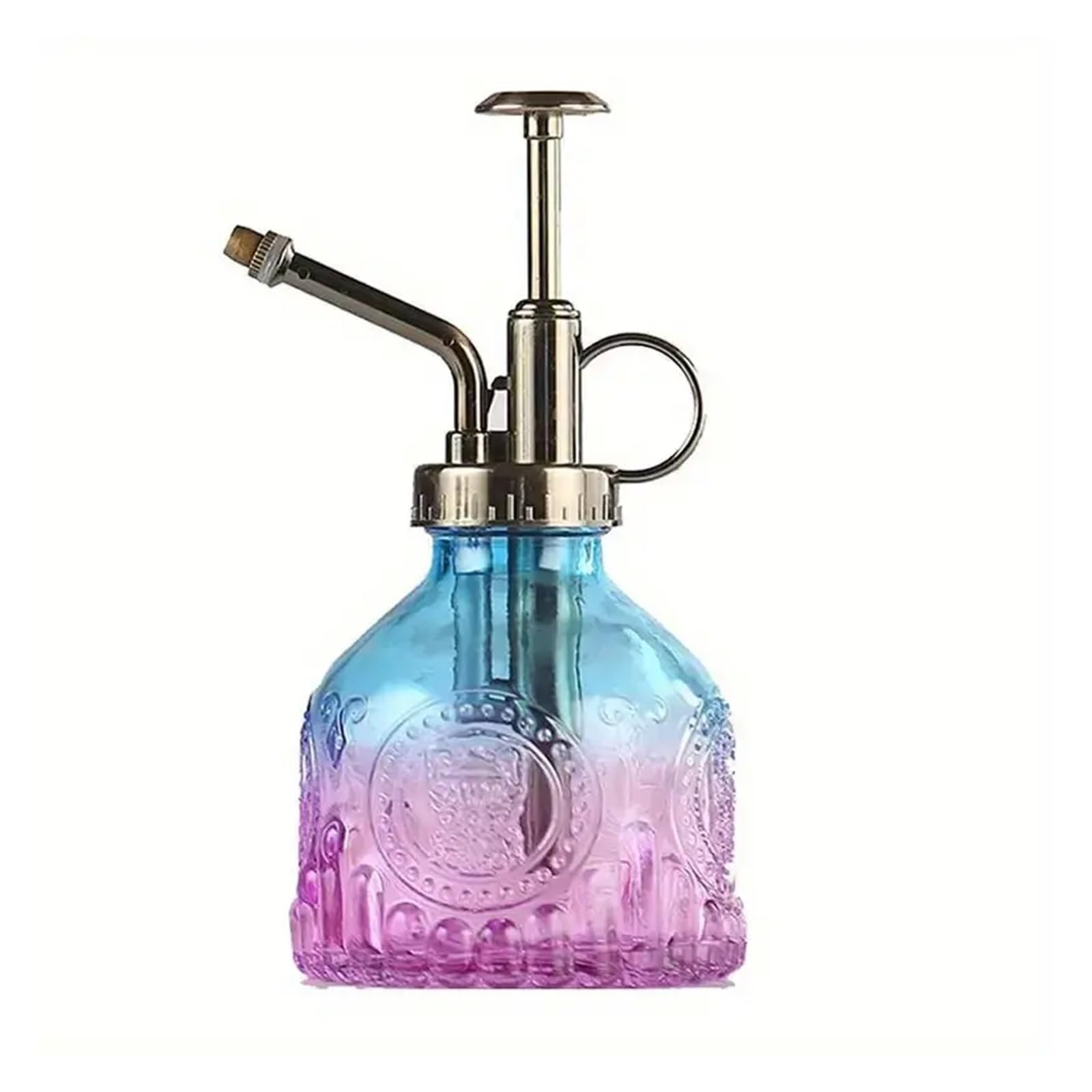 1pc Glass Watering Spray Bottle, Vintage Bronze Plastic Top Pump Can Spary Plant Mister, For House Plants For Plant