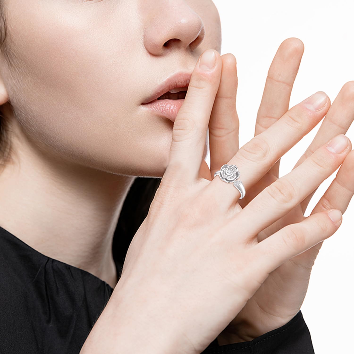 KINGWHYTE Anillo de plata de ley 925 con diseño de infinito para mujer, urna de cremación, cenizas, anillo de recuerdo, joyería para mujeres, madres, hombres y mascotas, Plata de ley