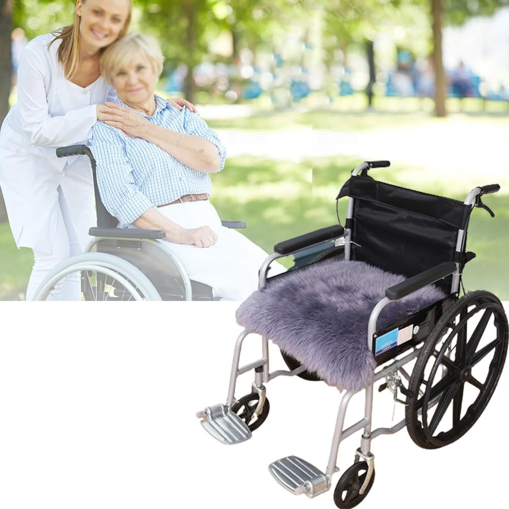 Cojín para Silla de Ruedas, Cojín Antiescaras para Silla de Ruedas, Cojín de Asiento de Invierno de Felpa de Lana Suaves y Cómodos para Oficina