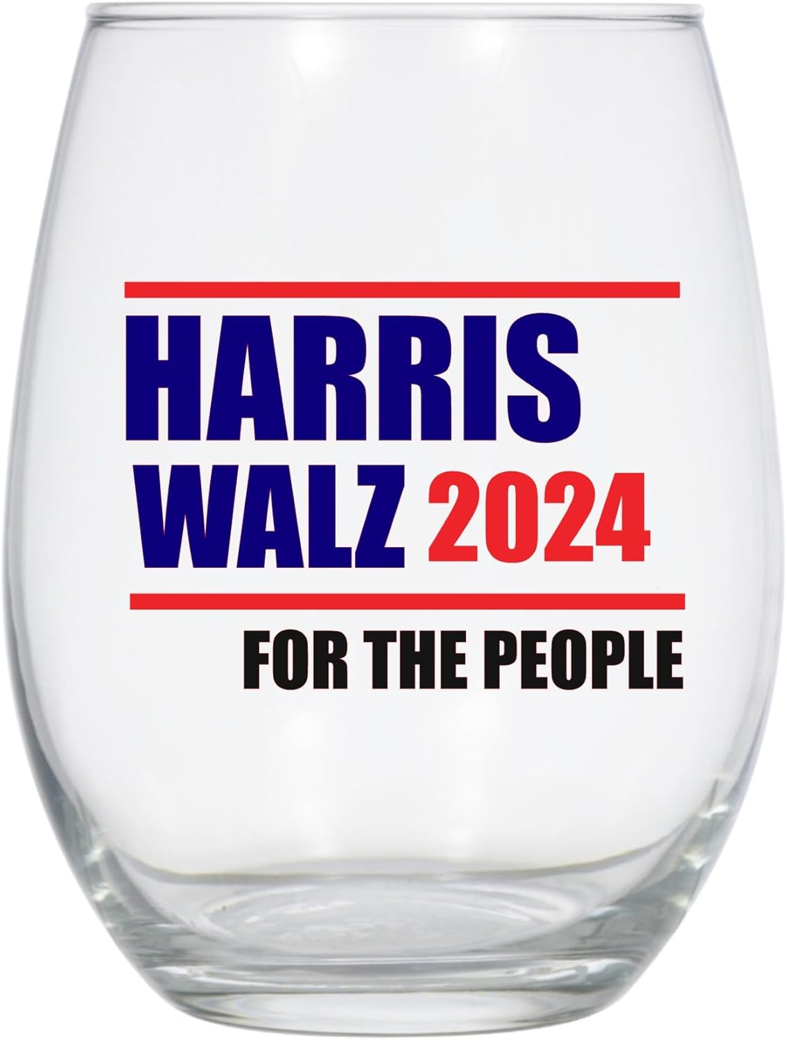 Harris Walz 2024 For The People Wine Glass, 21 Oz, Democrat Wine Glass, Kamala Harris Design