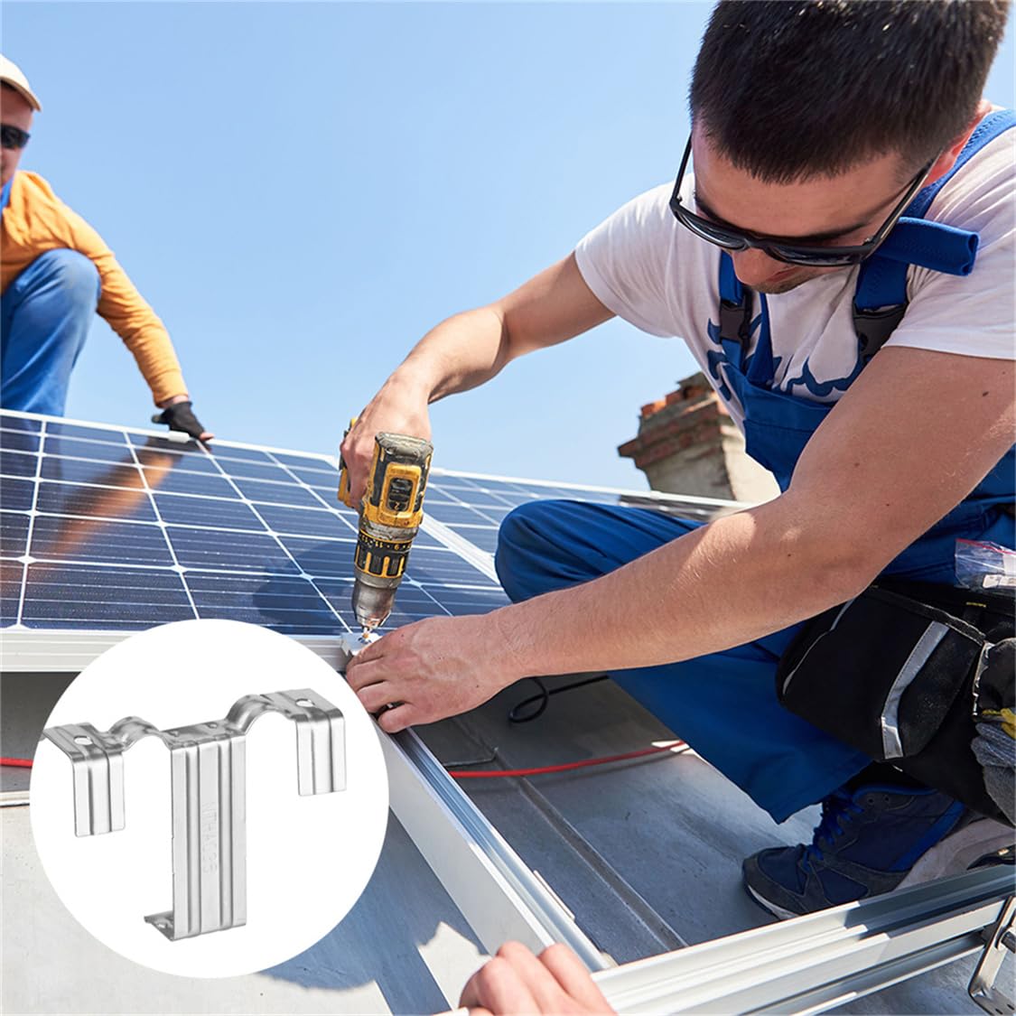 Clip de drenaje de agua para panel solar, 12 unidades, 35 mm, clips de eliminación de barro de acero inoxidable, hebilla de drenaje de agua, clip de limpieza para módulos solares de panel fotovoltaico