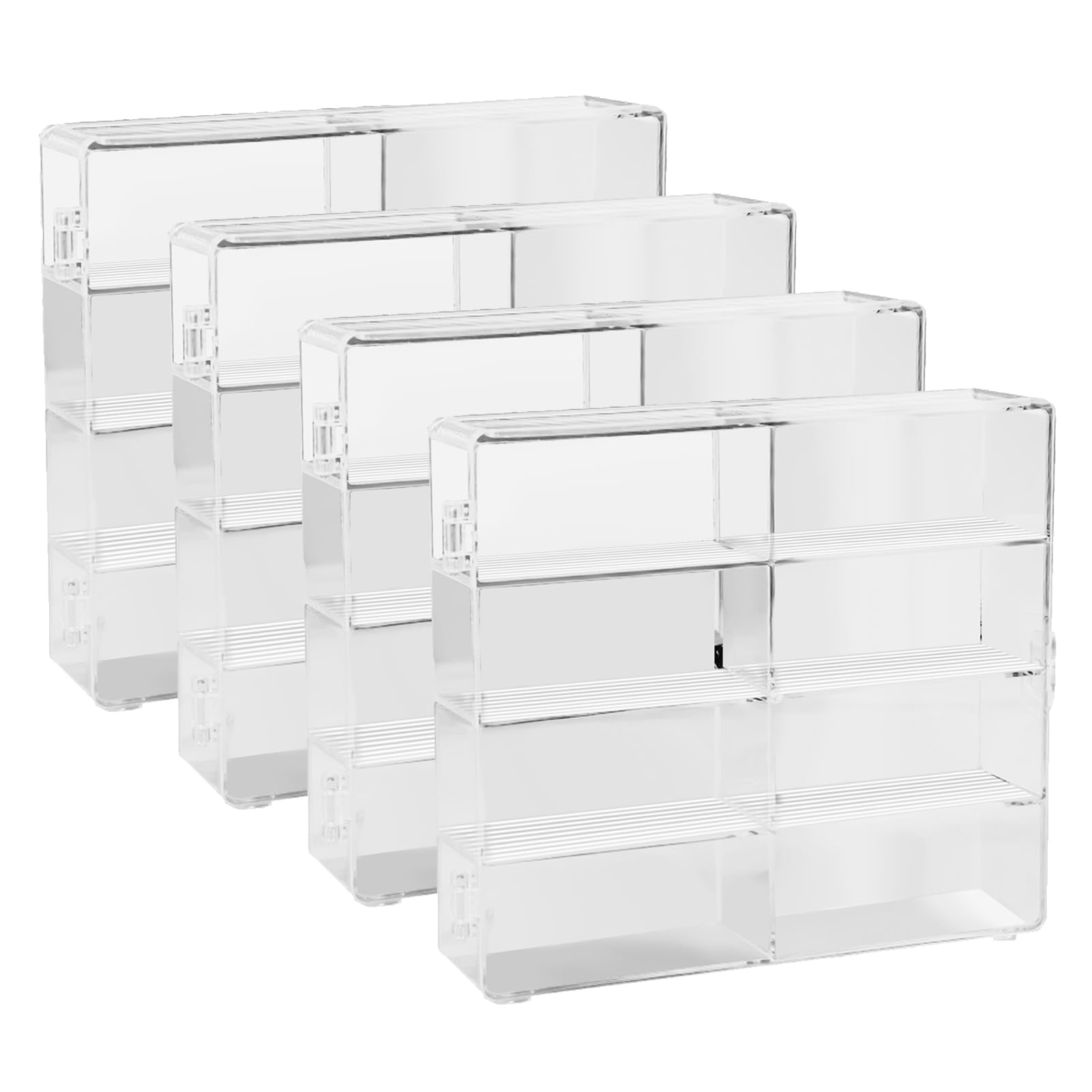 Vitrina de Coches de Juguete a Escala de 4 Piezas, Vitrina de Acrílico con Puerta Magnética, Organizador de Almacenamiento de Coches de Juguete, Cajas de Plástico PVC (4 Piezas)