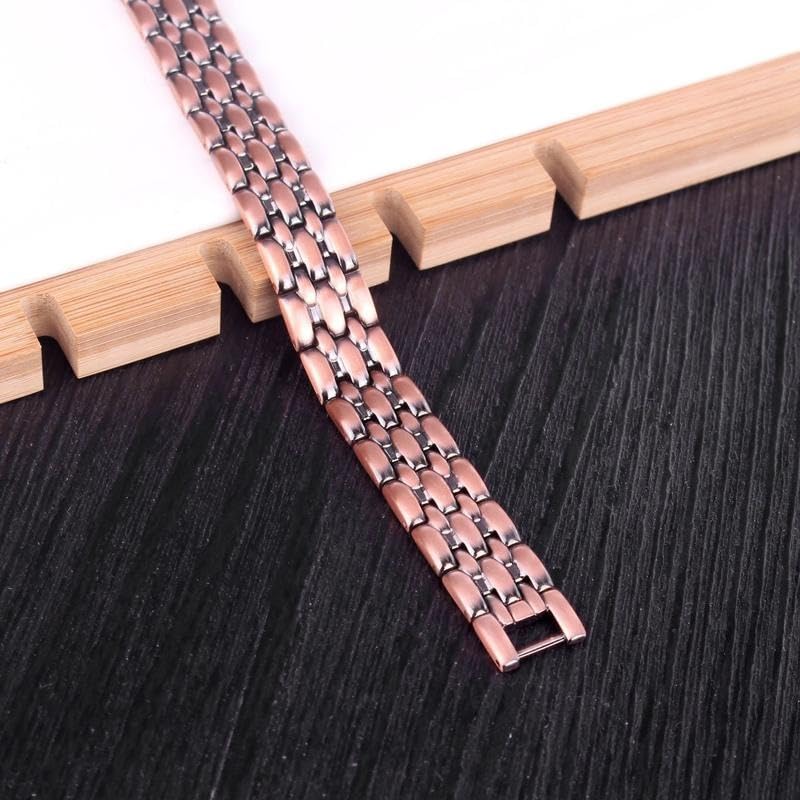 Image of Copper Magnetic Bracelet for Men - Stylish & Adjustable Pure Copper Therapy Bracelet with Sizing Tool