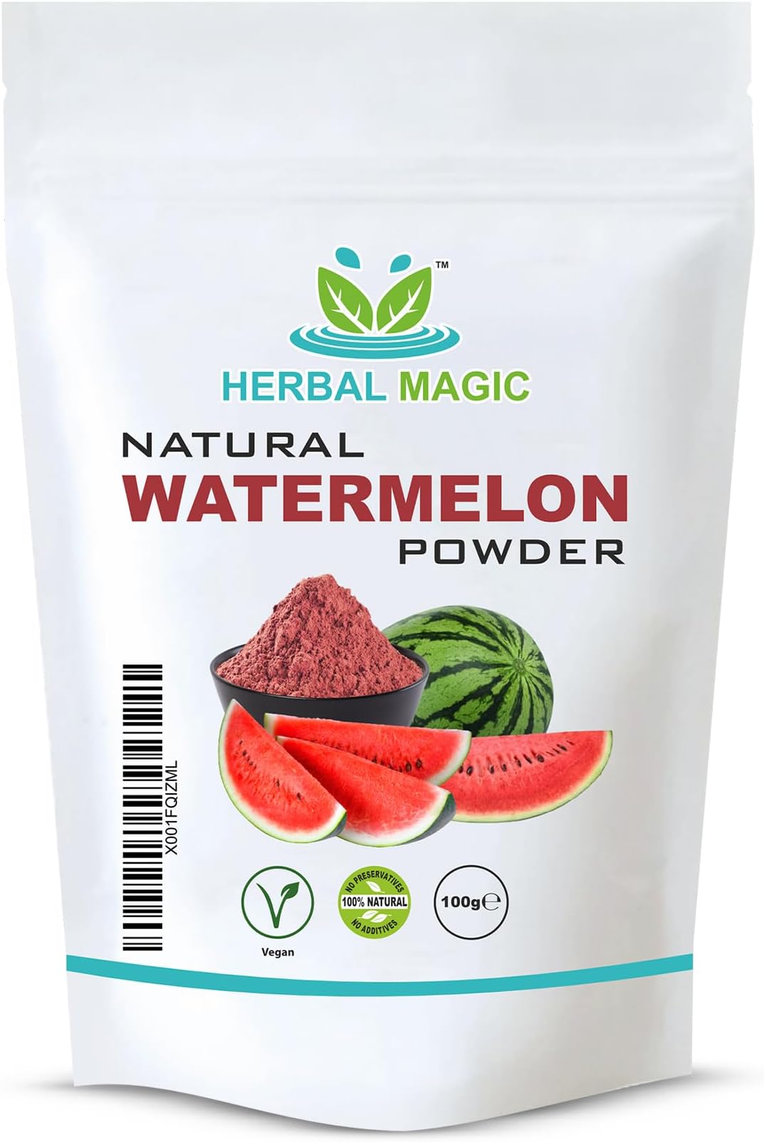 Herbal Magic's Pure & Natural Watermelon Powder, Juice Powder - Rich & Vibrant Smoothies, Shakes, Juices, Baking, Cuisines - irresistibly delicious - for an active lifestyle -100g (Pack of 1)