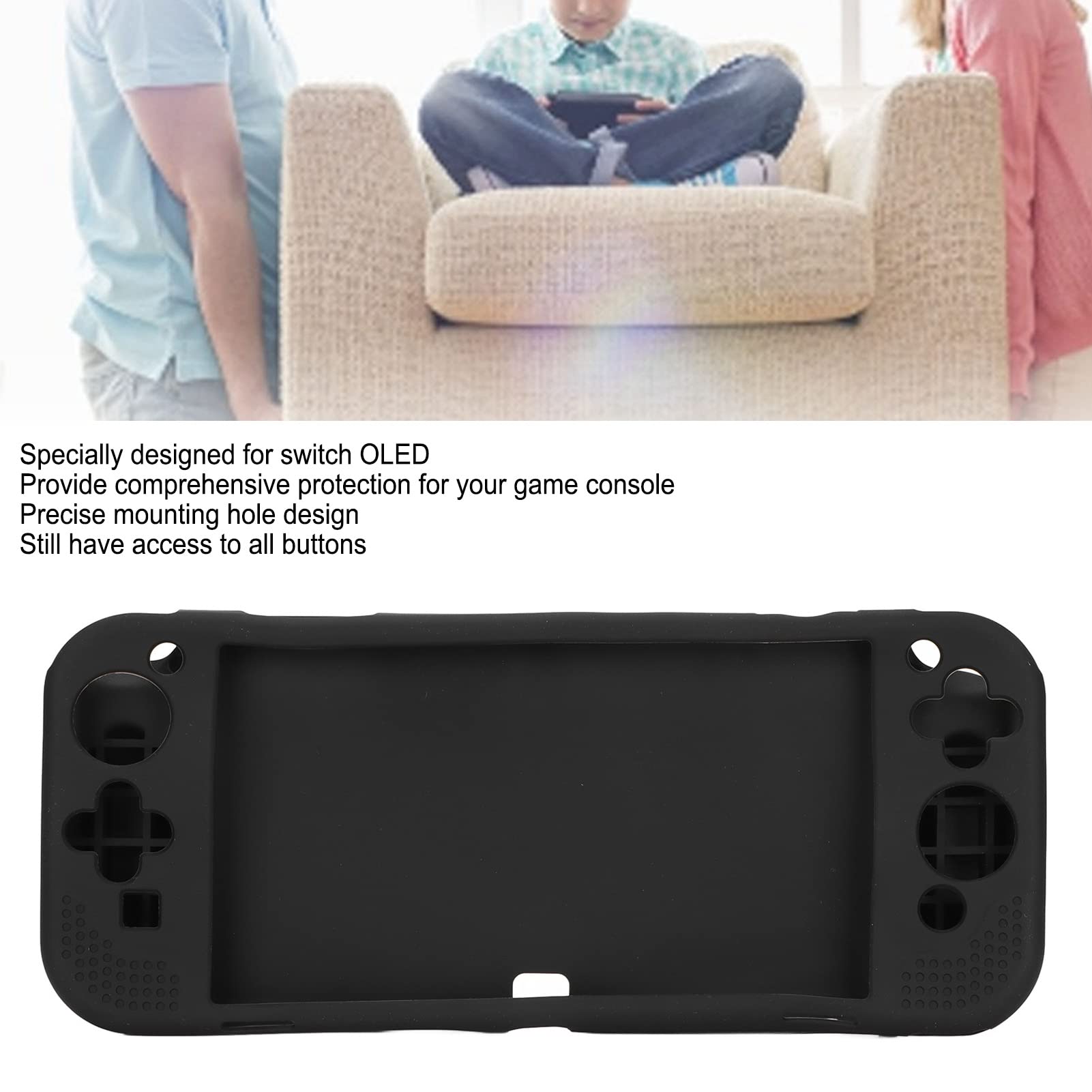 ciciglow per Switch OLED Custodia Protettiva, Morbida Custodia in Silicone per Console di Gioco Design Preciso del Foro Custodia Protettiva per Gamepad Resistente Ai Graffi Protezione a
