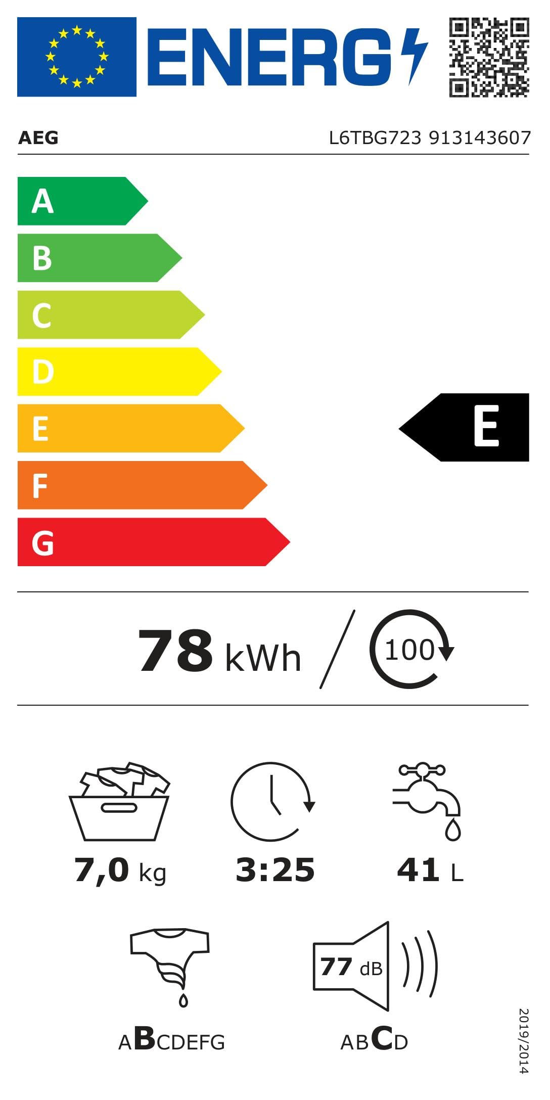 AEG L6TBG723 Lavatrice Carica dall'alto 7 KG