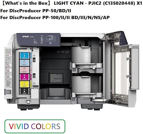 Miniatura 4 de Cartucho de tinta cian claro Epson PJIC7 C13S020689 (1 paquete) para DiscProducer PP-100, PP-50, PP-100II, PP-100N, PP-100BD, PP-100AP en envases