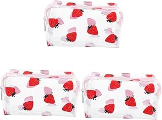 فوميز. 3 قطع من حقائب مستحضرات التجميل للسفر حقيبة مكياج شفافة للنساء، حقيبة منظم مكياج للسفر، حقيبة مكياج شفافة، حقيبة تخزين أدوات الزينة، حقيبة مستحضرات التجميل، حقيبة مستحضرات التجميل، مصنوعة من