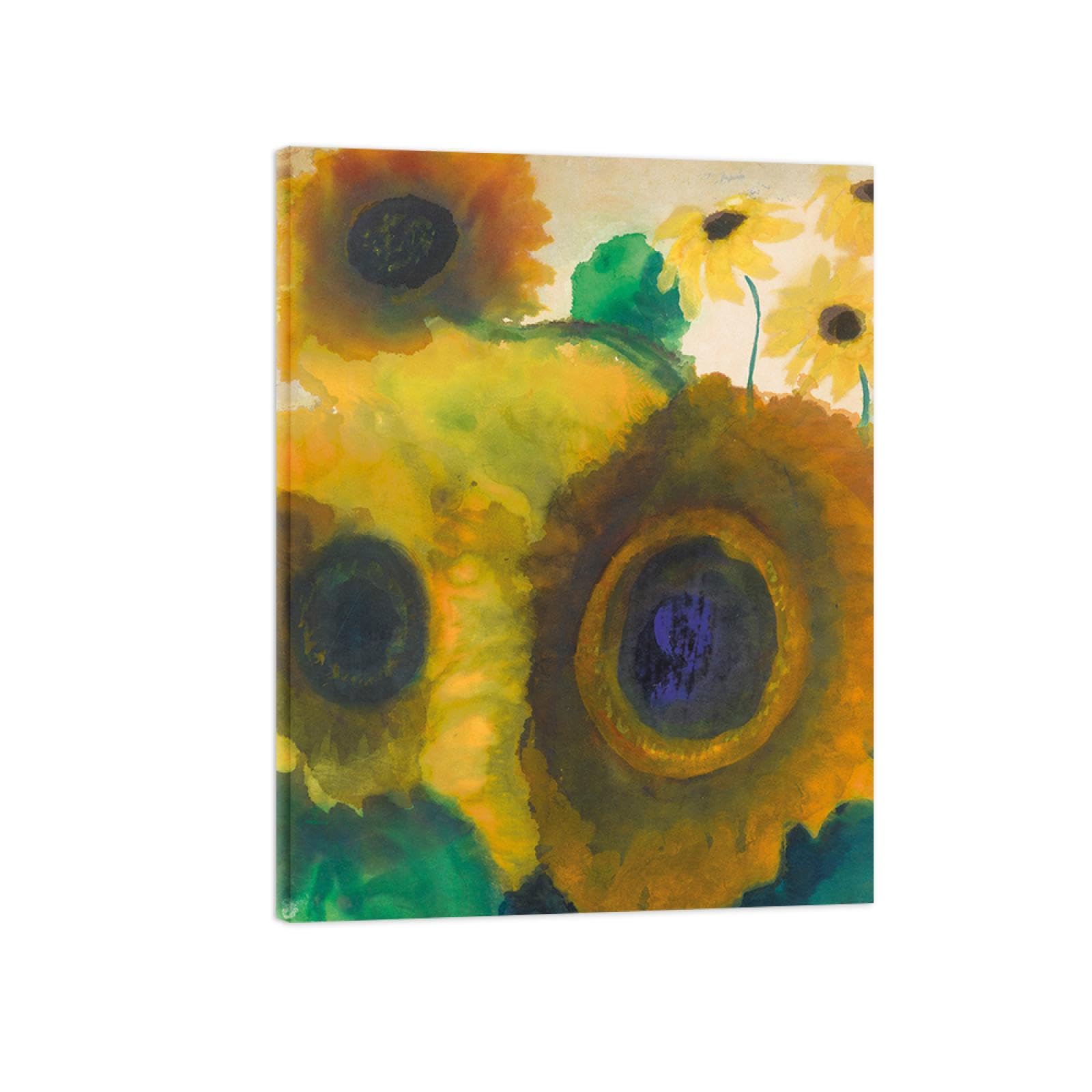 Tableau Abstrait Fleurs Décoration Murale Salon Tournesols Encadrée - 8