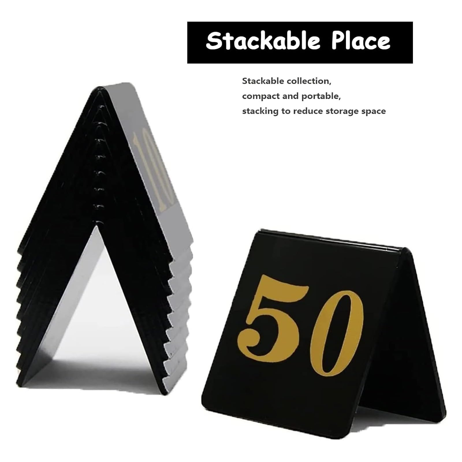 Placas de mesa de acrílico para restaurantes, Tarjetas acrílicas for números de mesa tienda, paquete 1-25/50/100(50)