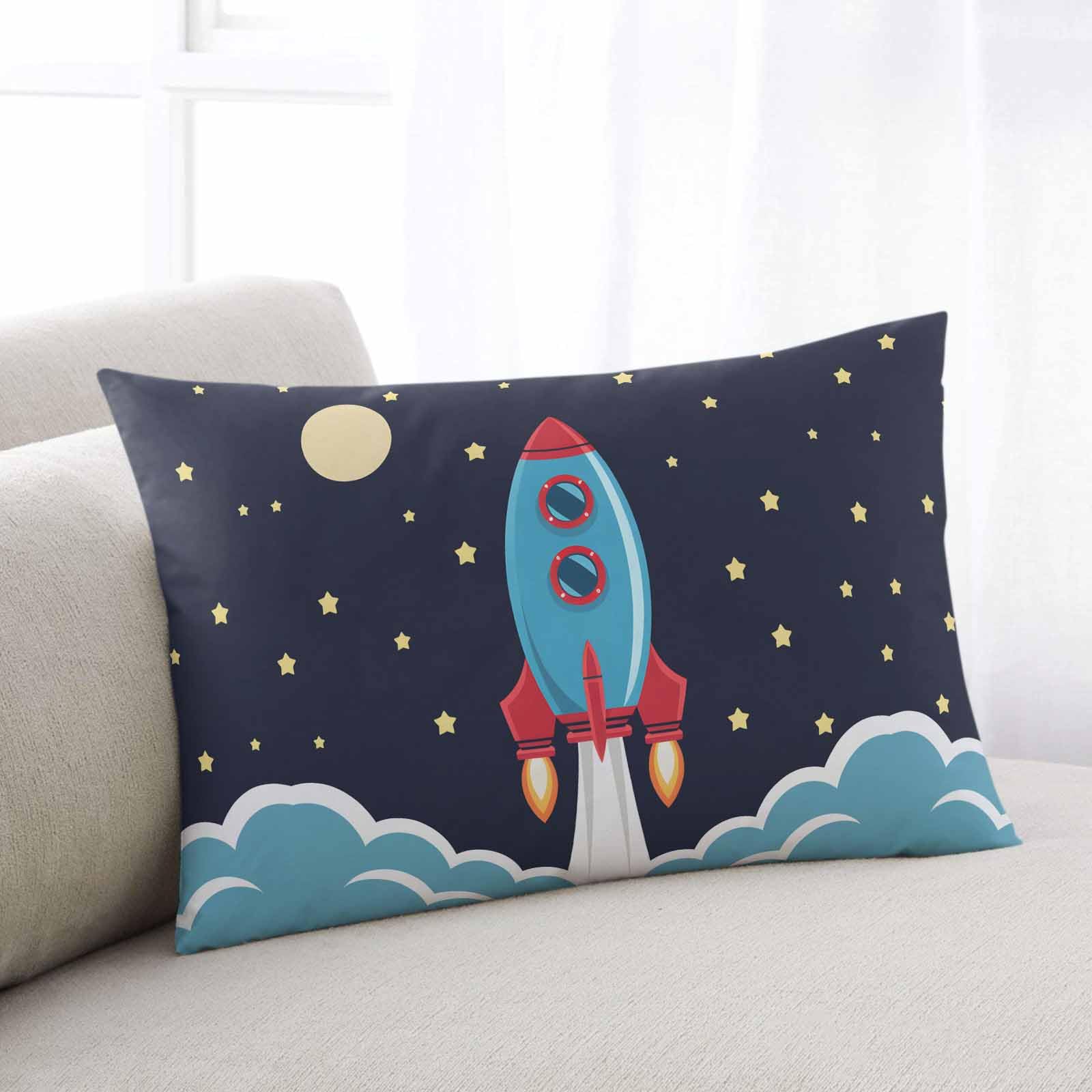 Pillowcase 20x26 Inch - Standard Stars Rocket Child Soft Brushed Microfiber Pillow Covers with Hidden Zipper Closure Bed Pillow Shams for Bedroom Sofa Car, 1pcs