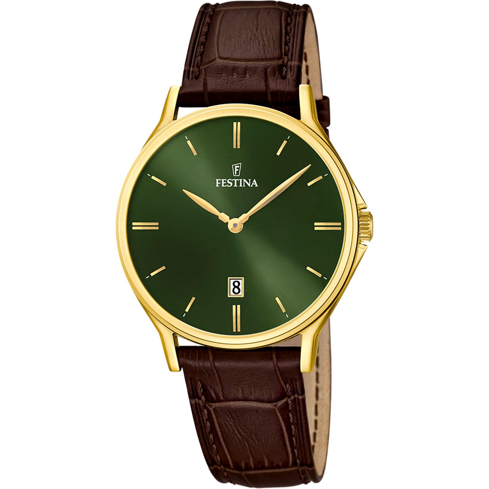 Festina Orologio Uomo Analogico in Acciaio Inossidabile e Pelle Marrone