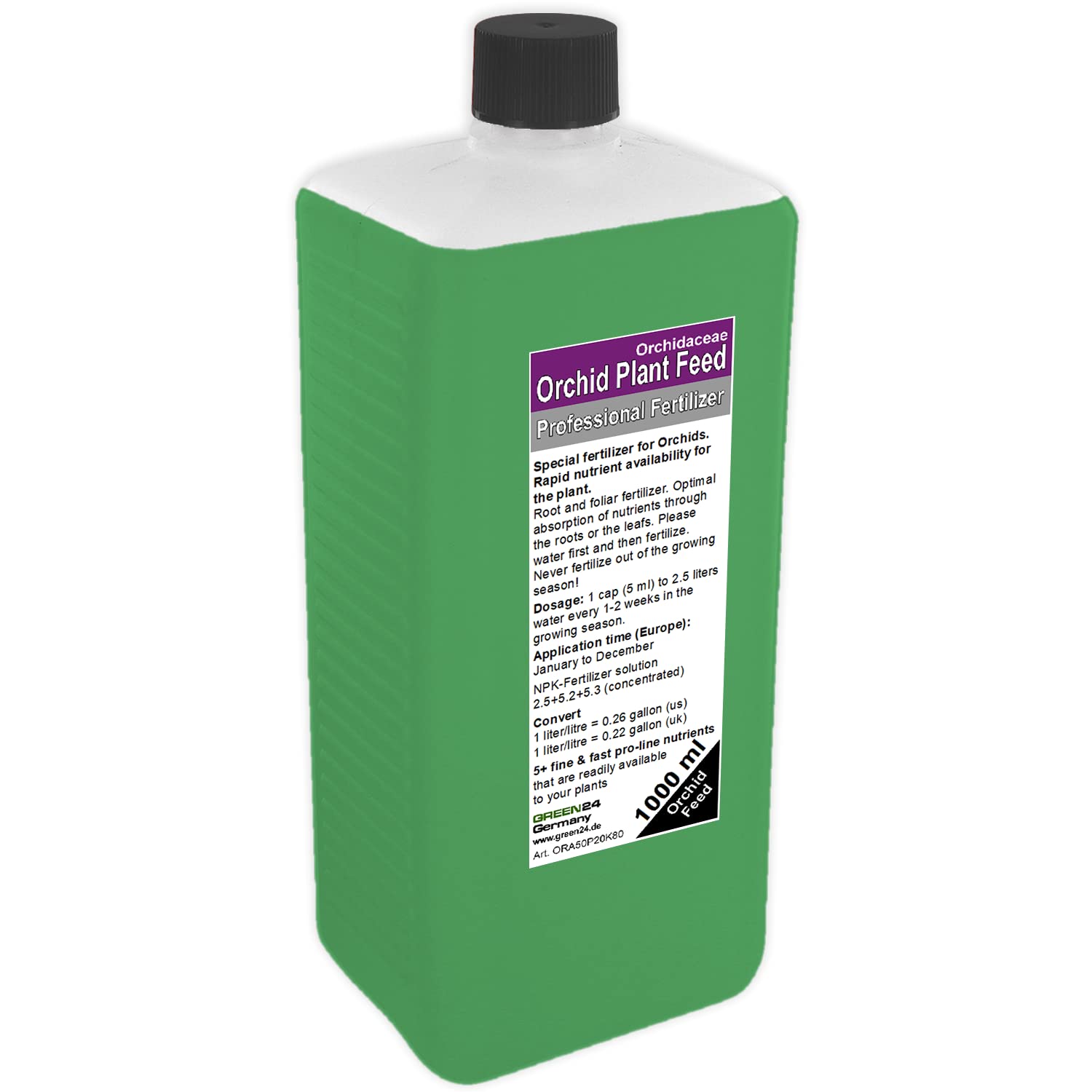 GREEN24 Engrais pour orchidées, engrais liquide de qualité supérieure de la gamme professionnelle. 1000ml concentrer
