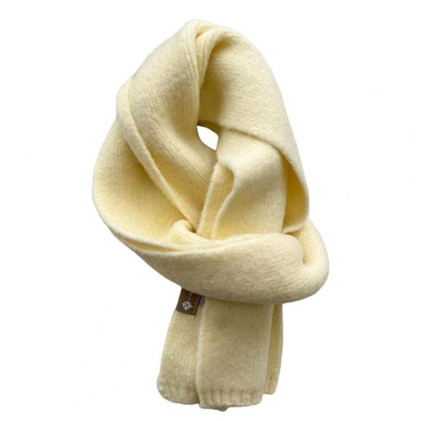 Fashion Solid Warm Cashmere Scarf for Women Winter Design Knitted Neckercheif Thick Woolen Yarn Shawl Neck Wrap