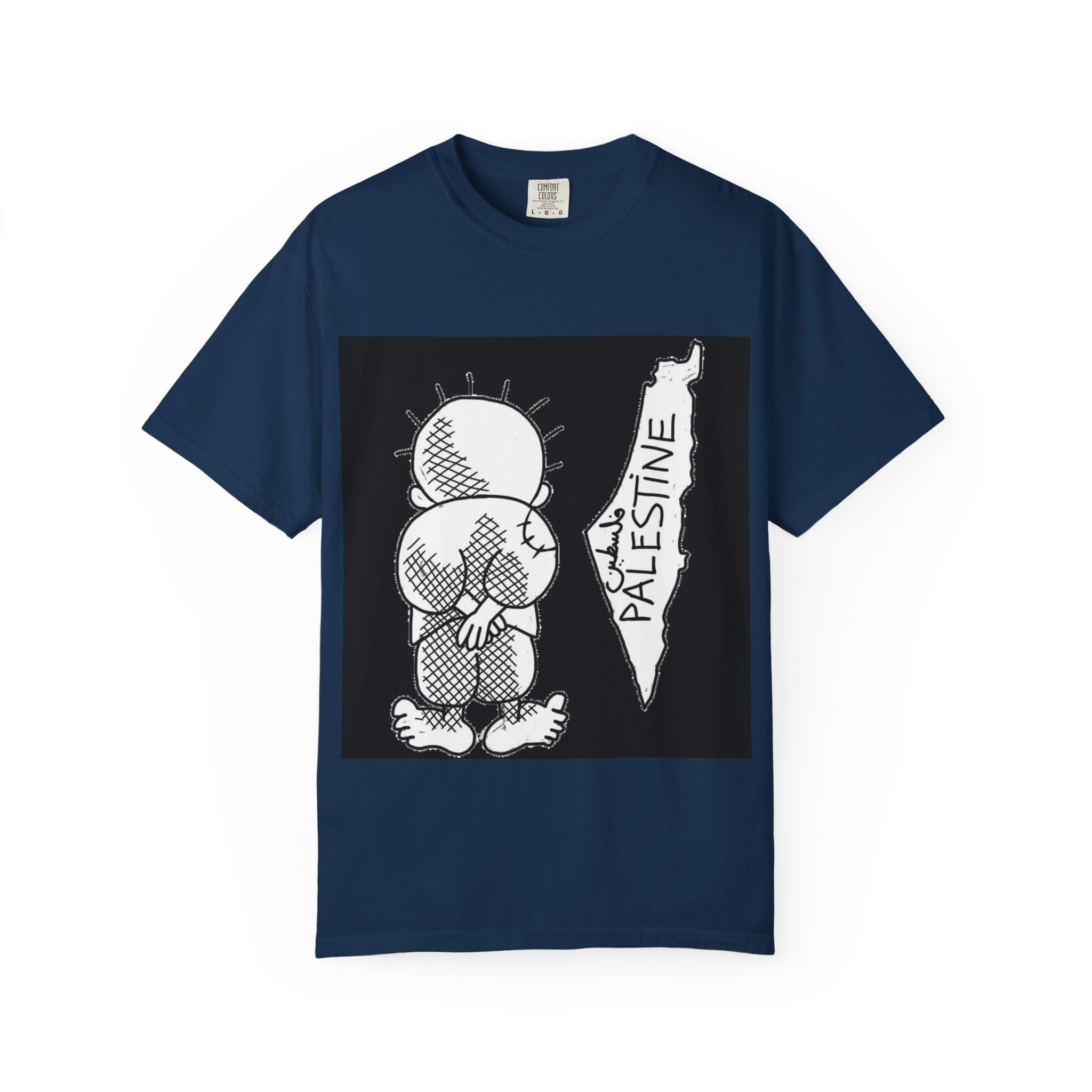 Resistance T-Shirt - Handala & Historic Palestine Map, Naji al-Ali Design, Unisex Tee, Protest Shirt, Identity Apparel