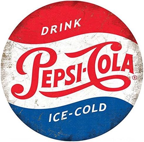 Original Metal Signs Drink Pepsi Cola Ice Cold Round Metal Sign, 30cm
