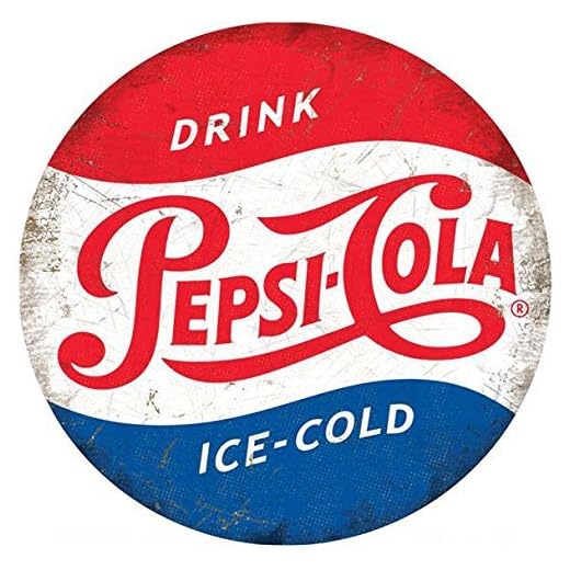 Original Metal Signs Drink Pepsi Cola Ice Cold Round Metal Signal, 30 cm