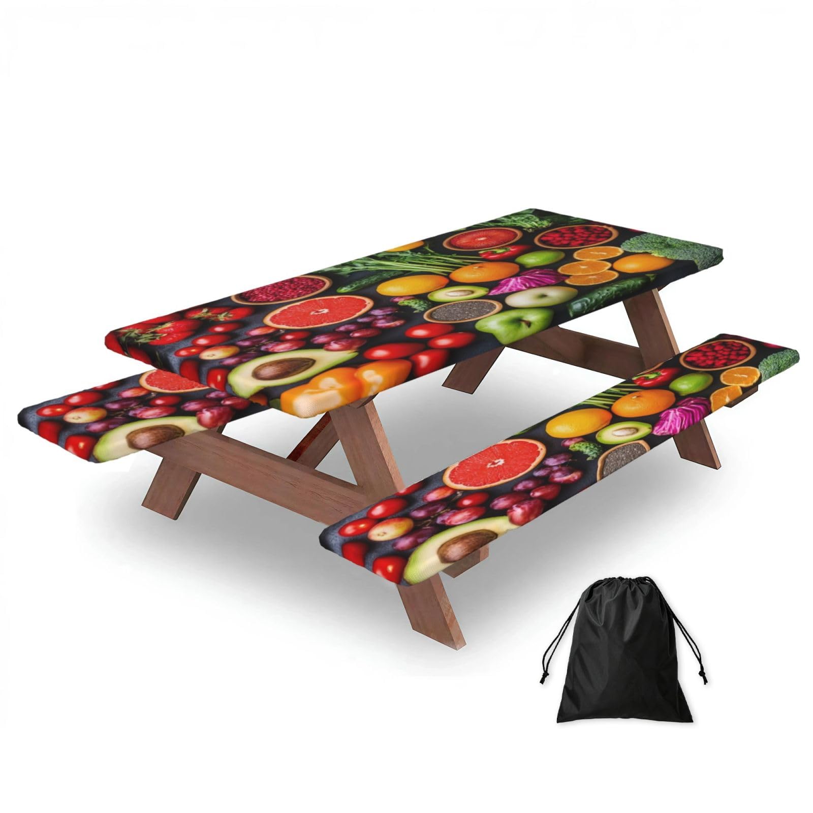 Mantel de picnic ajustable de 6 pies con fundas para bancos de campamento exterior