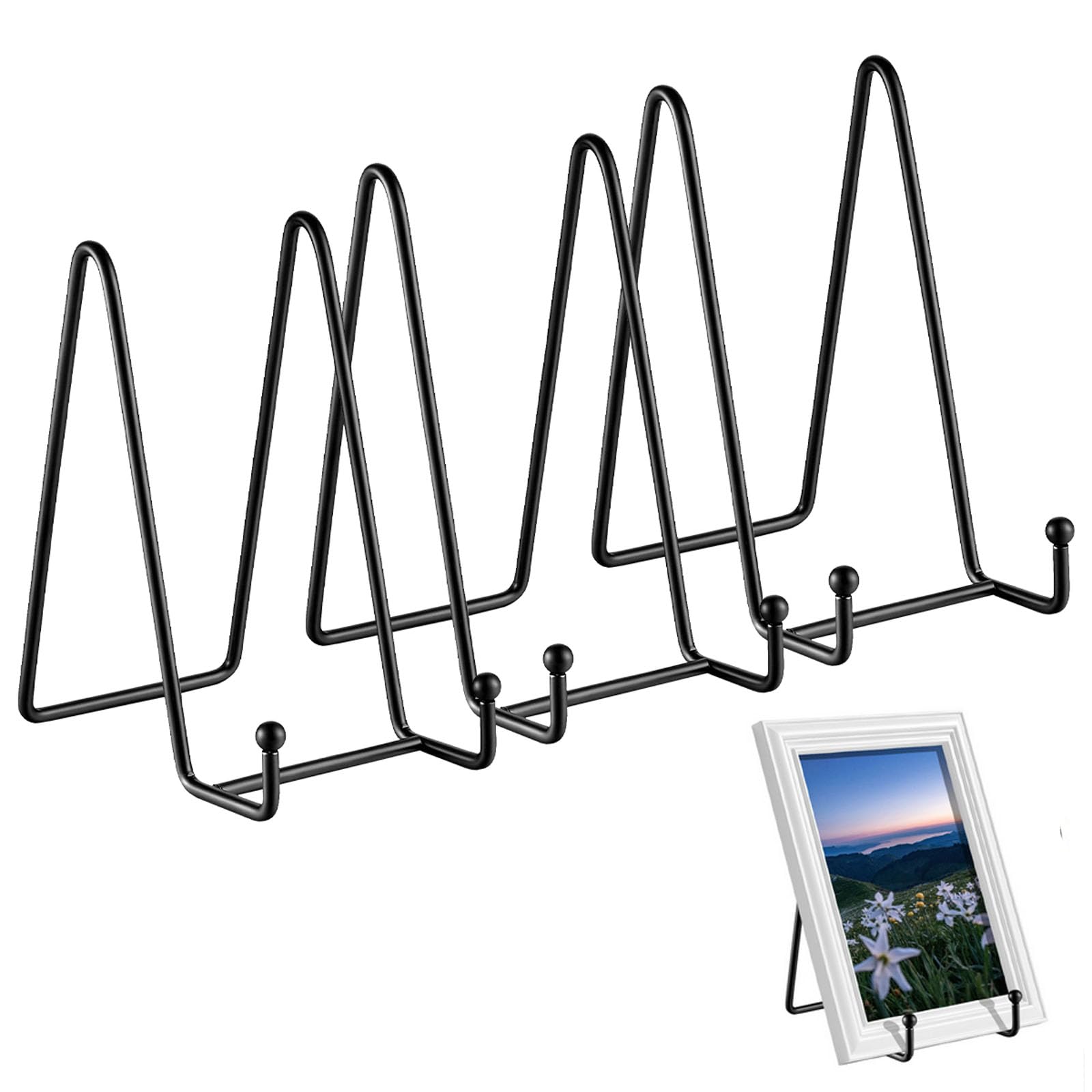 TKSDWBLTY 3 Pack 6 Inch Picture Frame Stand Plate Stands for Display Plate Holder Display Stand for Small Easel Photo Decorative Plate and Book for