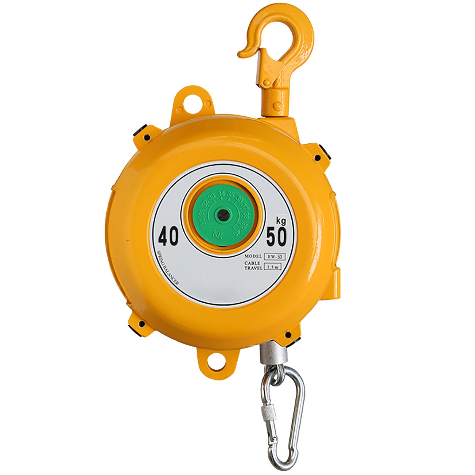 WEKONUMEX Retractable Spring Balancer, Spring Balancer 1.5m Retractable Hanging Holder 1-80kg Heavy Duty Steel For Workshop(40-50kg)