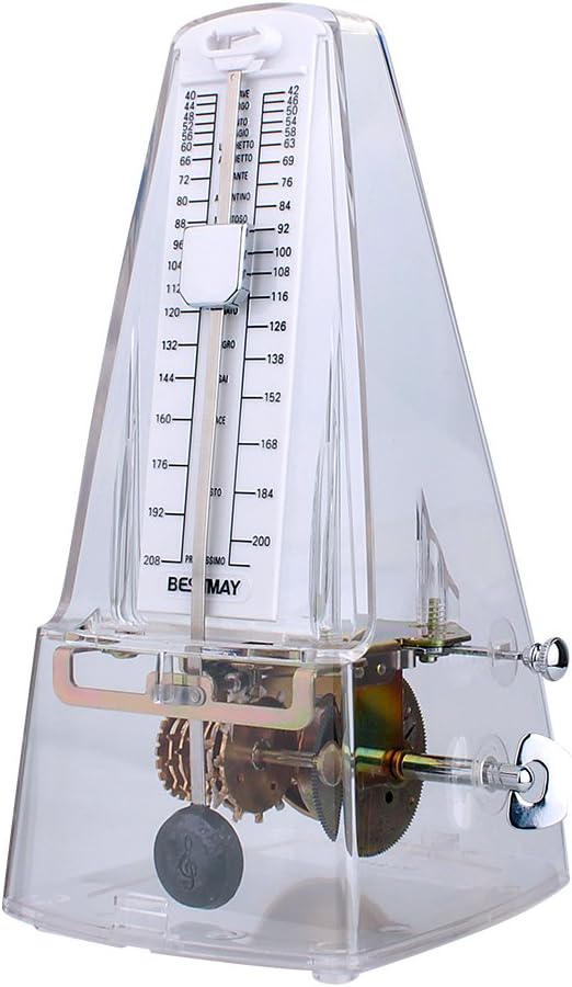 High Accuracy Piano Mechanical Metronome for Violinist Ukulele Player, Transparent White