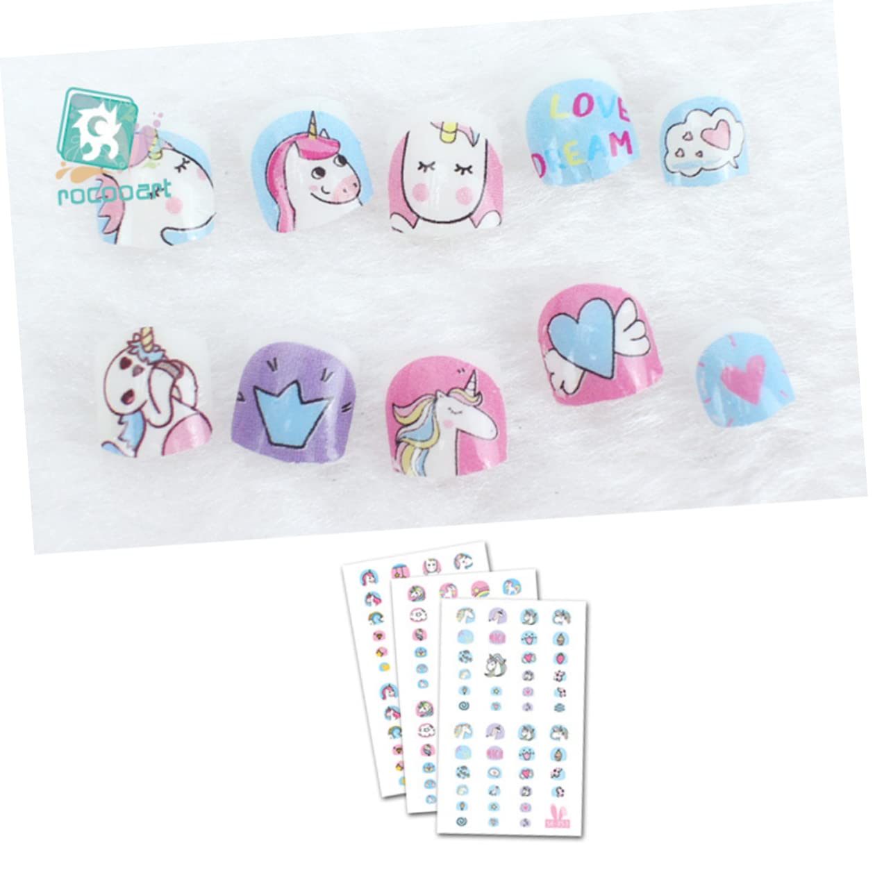 minkissy 30fogli Adesivi Per Unghie Cartoni Animati Unicorno Di Adesivi Per Unghie Per Ragazzo Ragazza Facili Da Applicare e Rimuovere Fantasie Variegate Per Nail Art Creativa e Divertente
