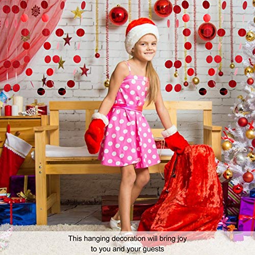 Toyvian 4 Tiras Banner de Natal CÃ­rculo Ponto Guirlanda Glitter Natal Pendurado Serpentina DecoraÃ§