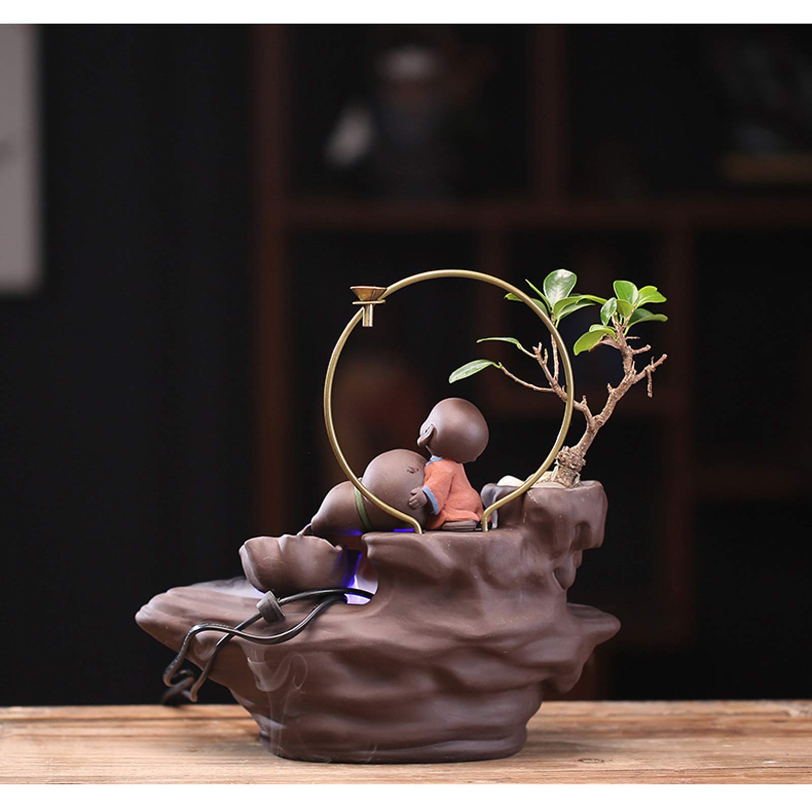 Fontana/Fontana da Interno New Chinese Style Style Flowing Water Objects Feng Shui Lucky Home Living Room Seduble Jewelry Monili Artigianato Regali Fontana Decorativa (Color : B)