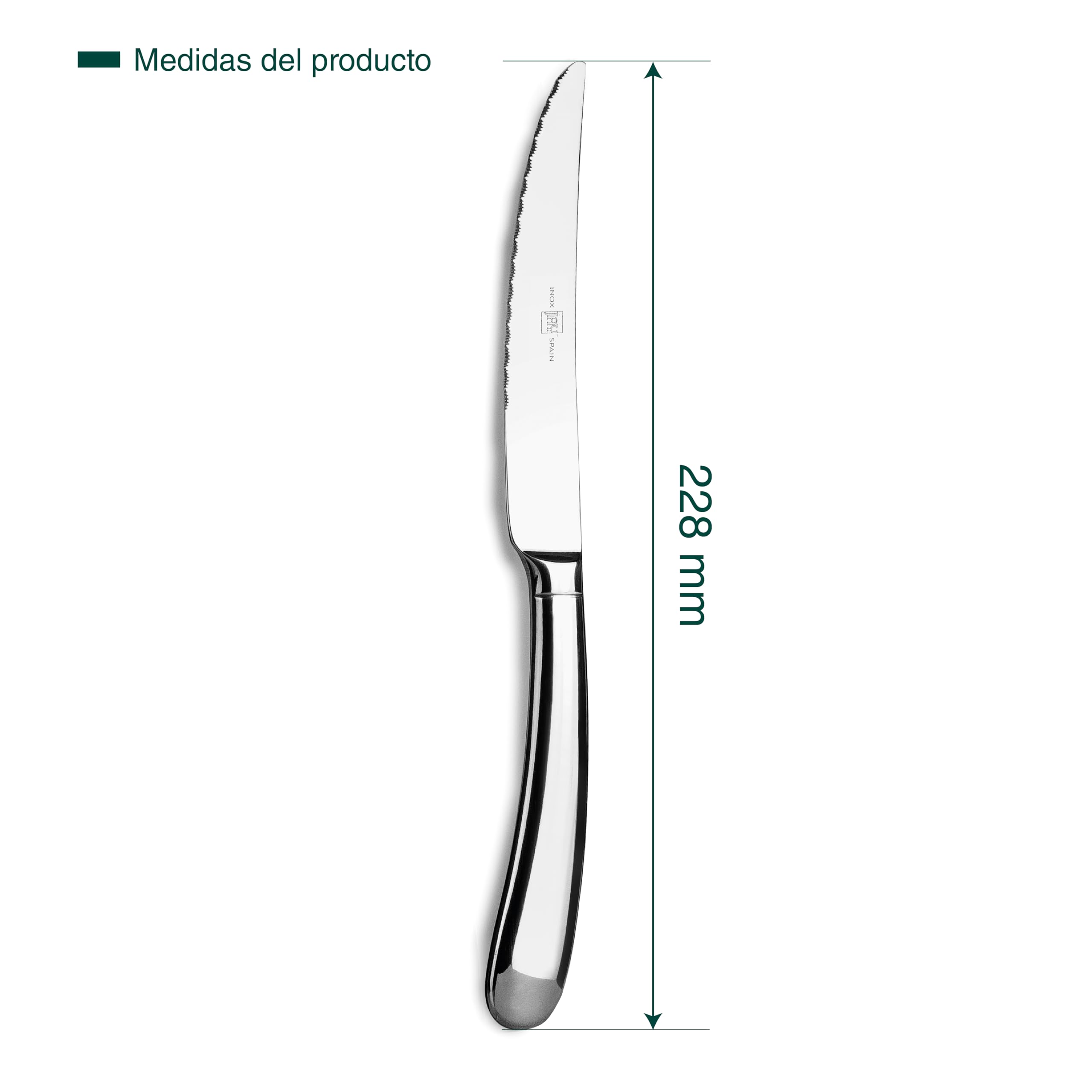 Lacor - JAY - 11001017 - Pack de 12 Cuchillos Chuleteros, Colección Premium | En acero inoxidable, para un uso práctico y profesional en cocina; ideal para cocina profesional y uso diario en casa