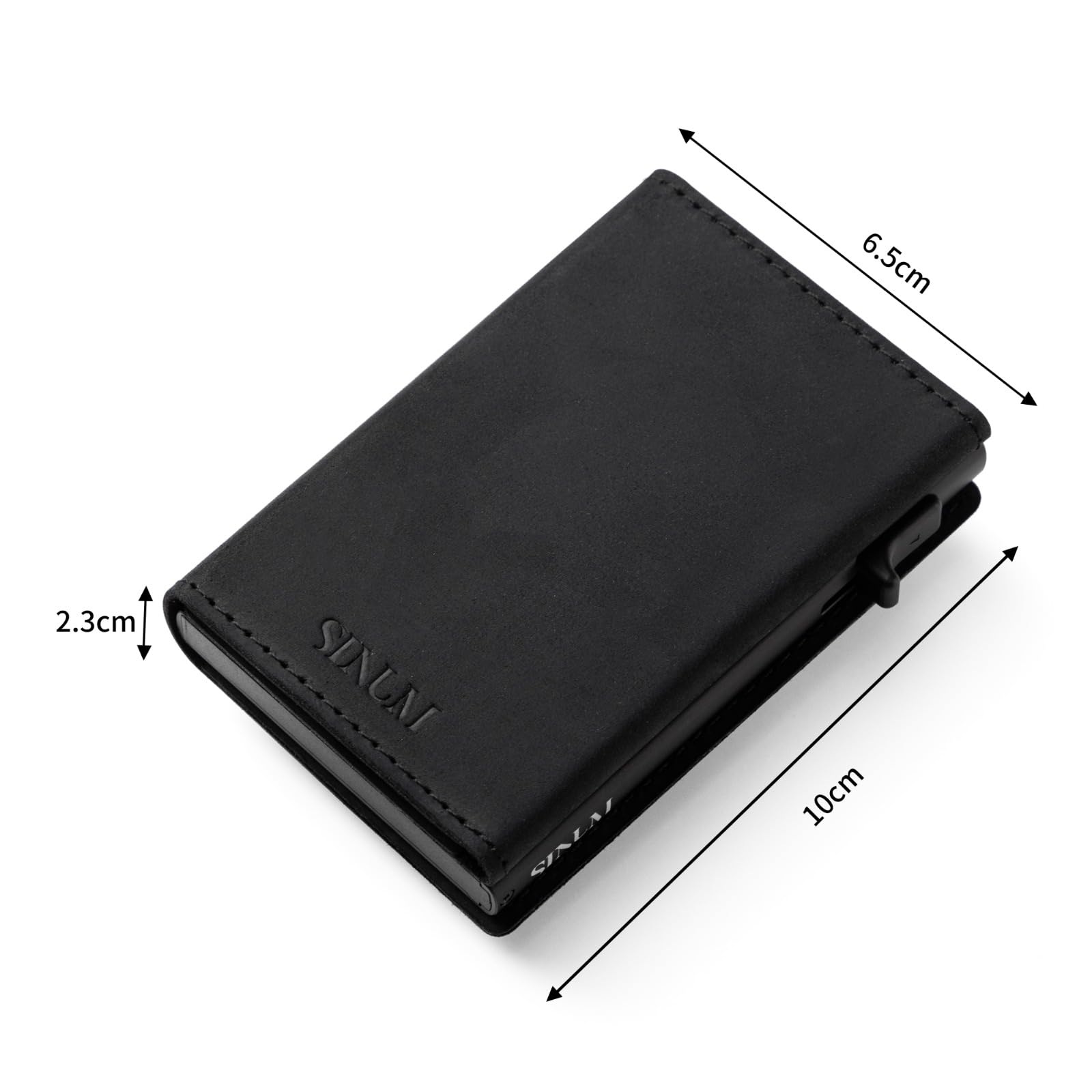 Portafoglio Pelle Crazy Horse - Chiusura Magnetica - Porta Carte Di Credito con Portamonete - Protezione RFID Anticlonazione - Brand Italiano (Pelle Crazy Horse, Nero)