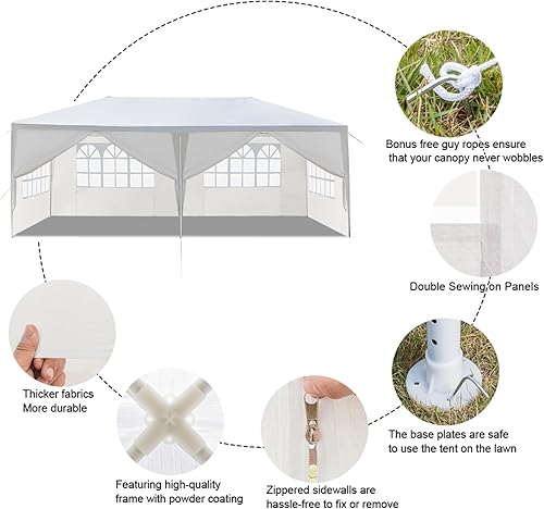 Miniatura 4 de Toldo para cenador al aire libre, tienda de campaña para fiesta de boda, refugio instantáneo comercial, tienda de campaña impermeable con paredes