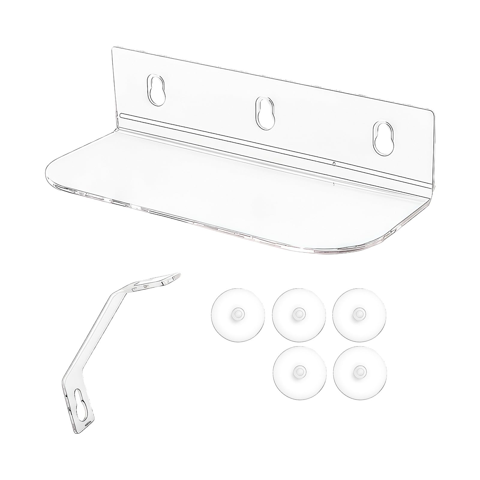 Hredyqw Multipurpose Window Plant Floating Shelf Suction Cup Shelf Acrylic Plant Holder Window Sill Extender for Indoor Indoor